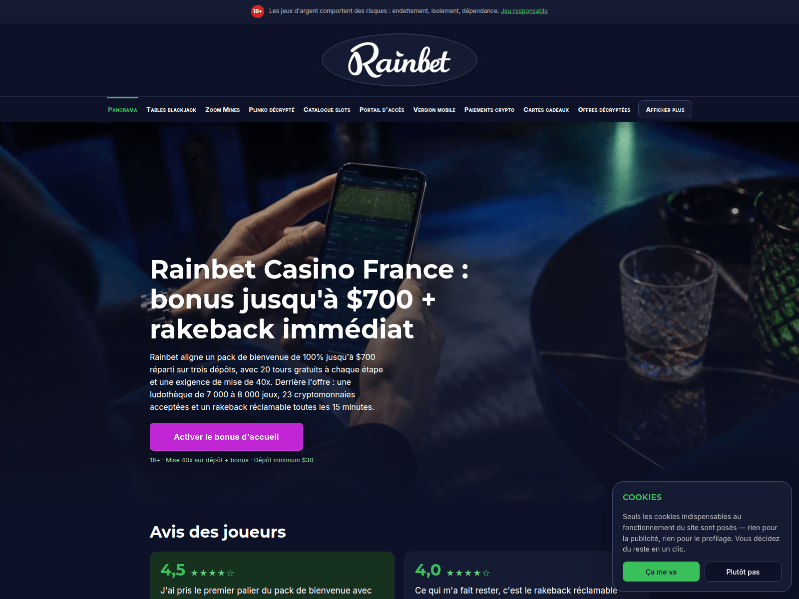 Screenshot di toprainbetfr.shop