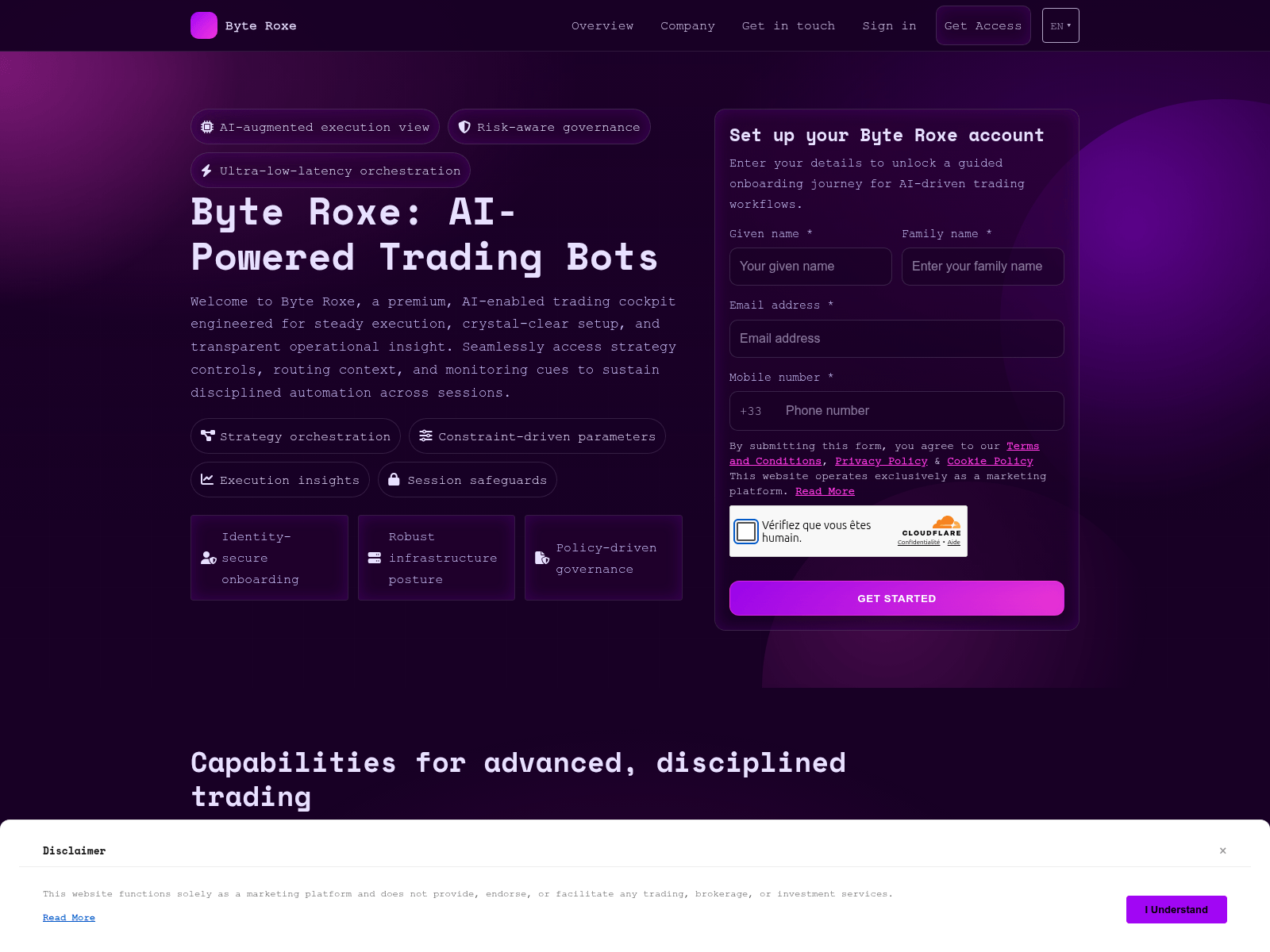 Screenshot von byteroxe.pro