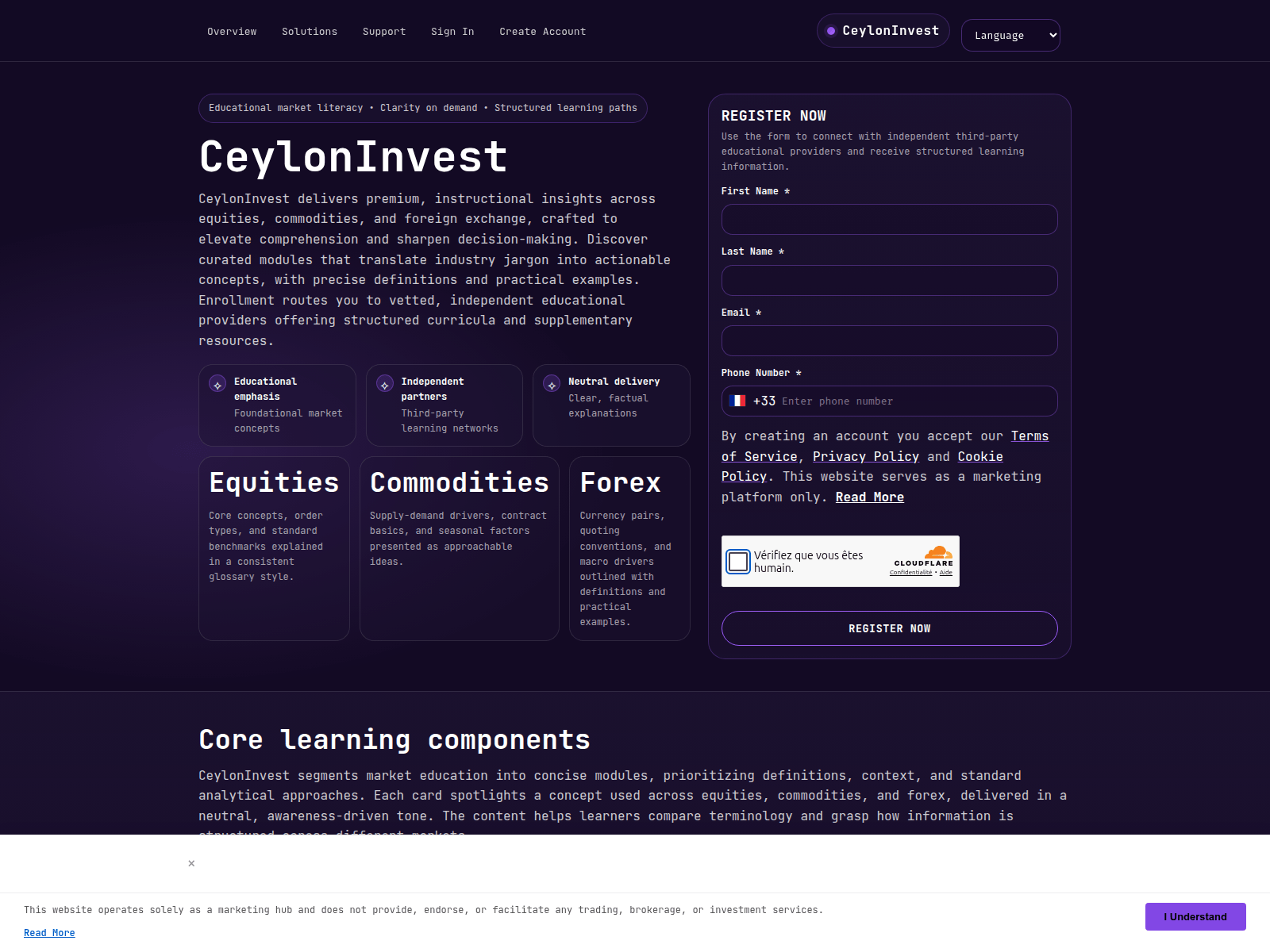 Screenshot von ceyloninvest.pro