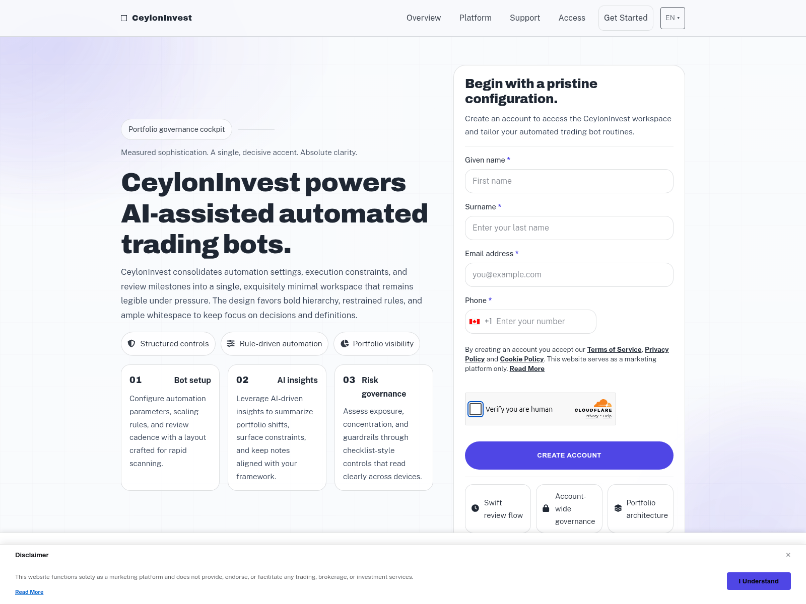 Screenshot von ceyloninvest-system.com