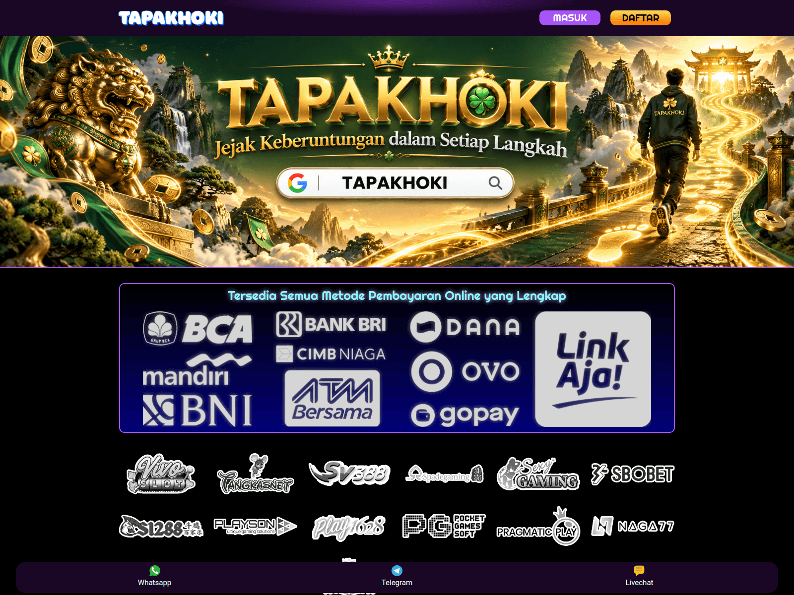 Screenshot di tapakhoki.biz