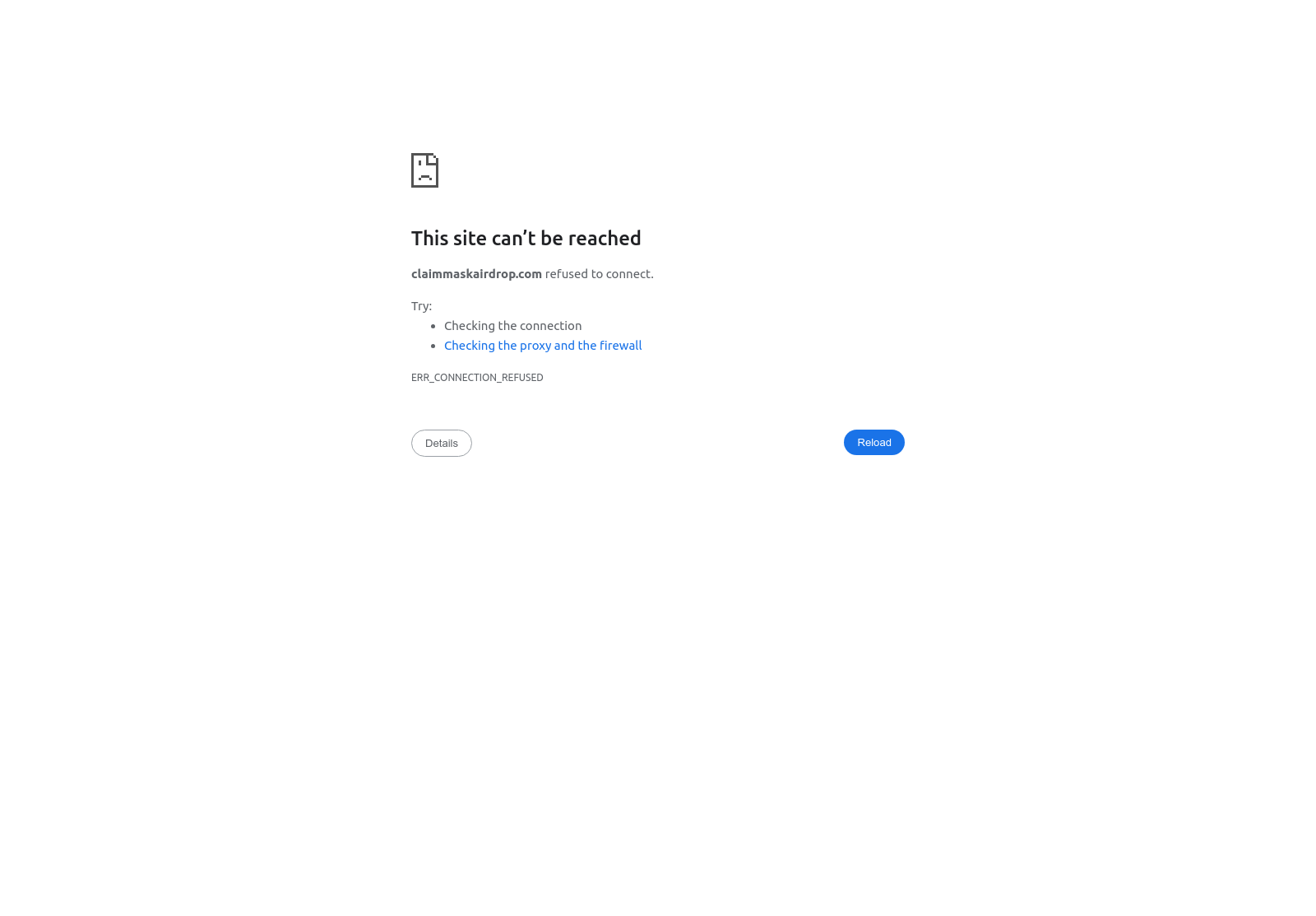 Screenshot of claimmaskairdrop.com
