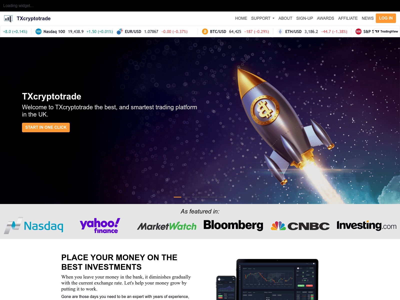 Screenshot of txcryptotrade.com