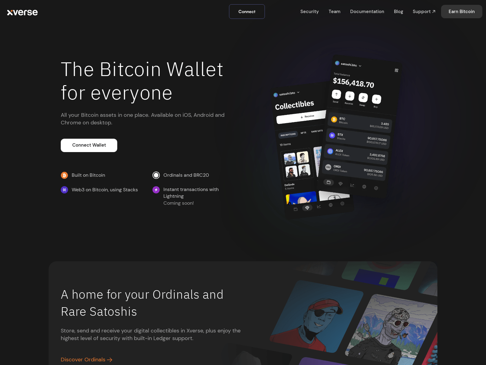Screenshot of xverseapp.xyz