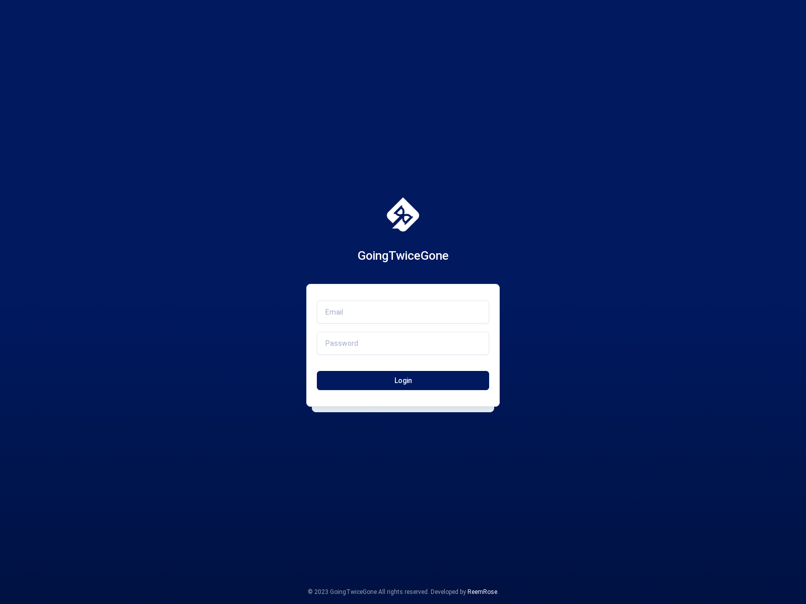 Знімок екрана dashboard.goingtwicegone.com