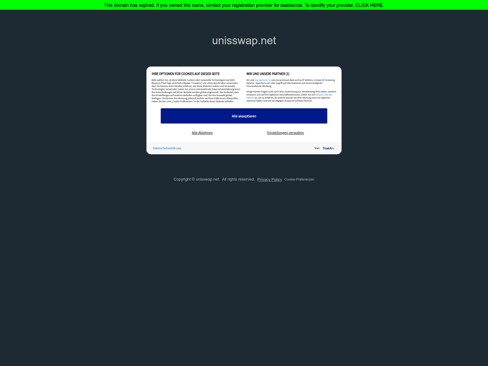 Screenshot of unisswap.net