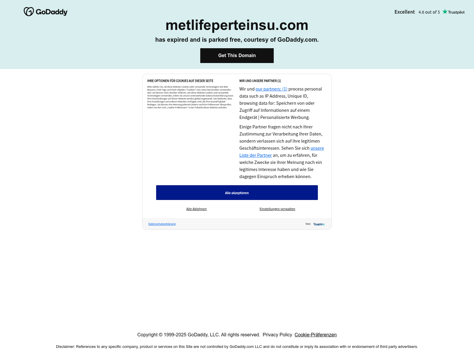 Screenshot of metlifeperteinsu.com