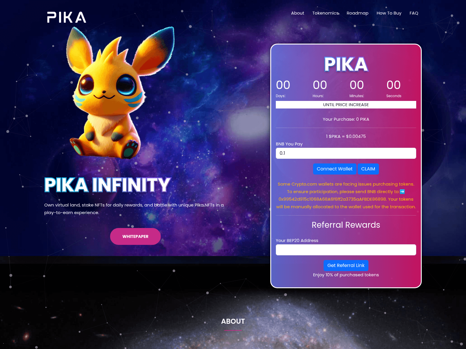 Screenshot di salepikainfinity.pages.dev
