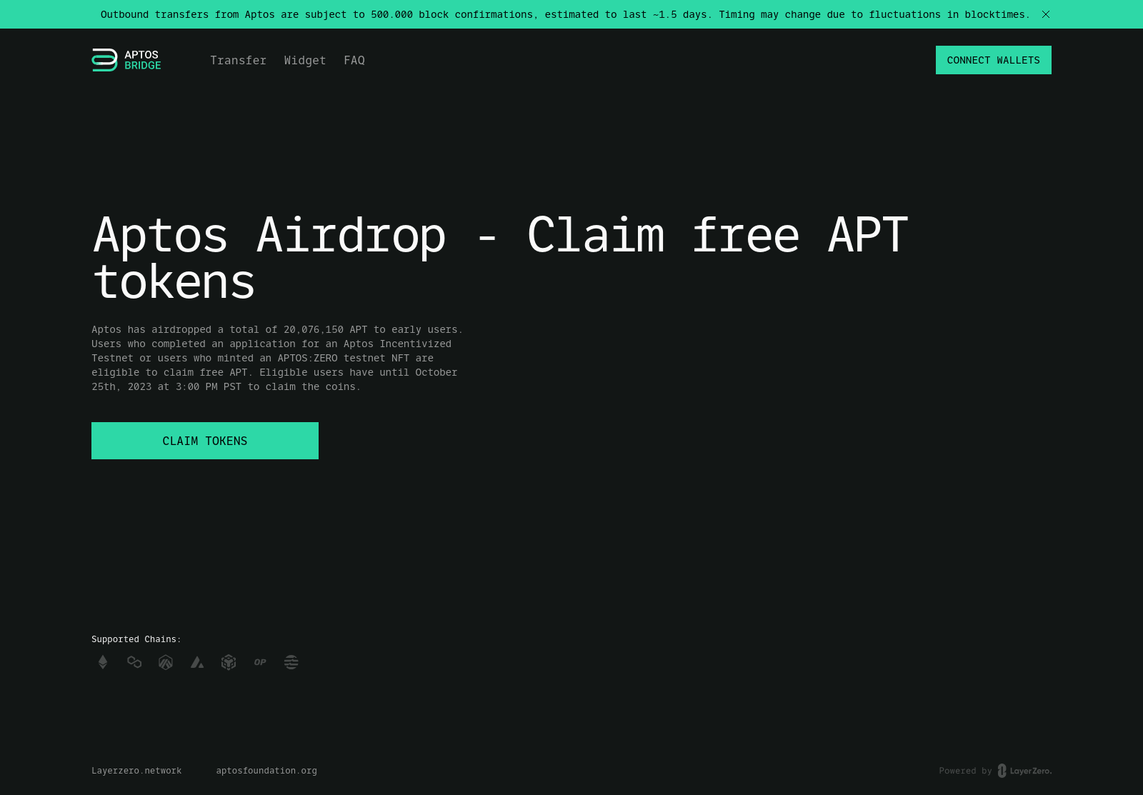 Screenshot of aptos-allocation.com