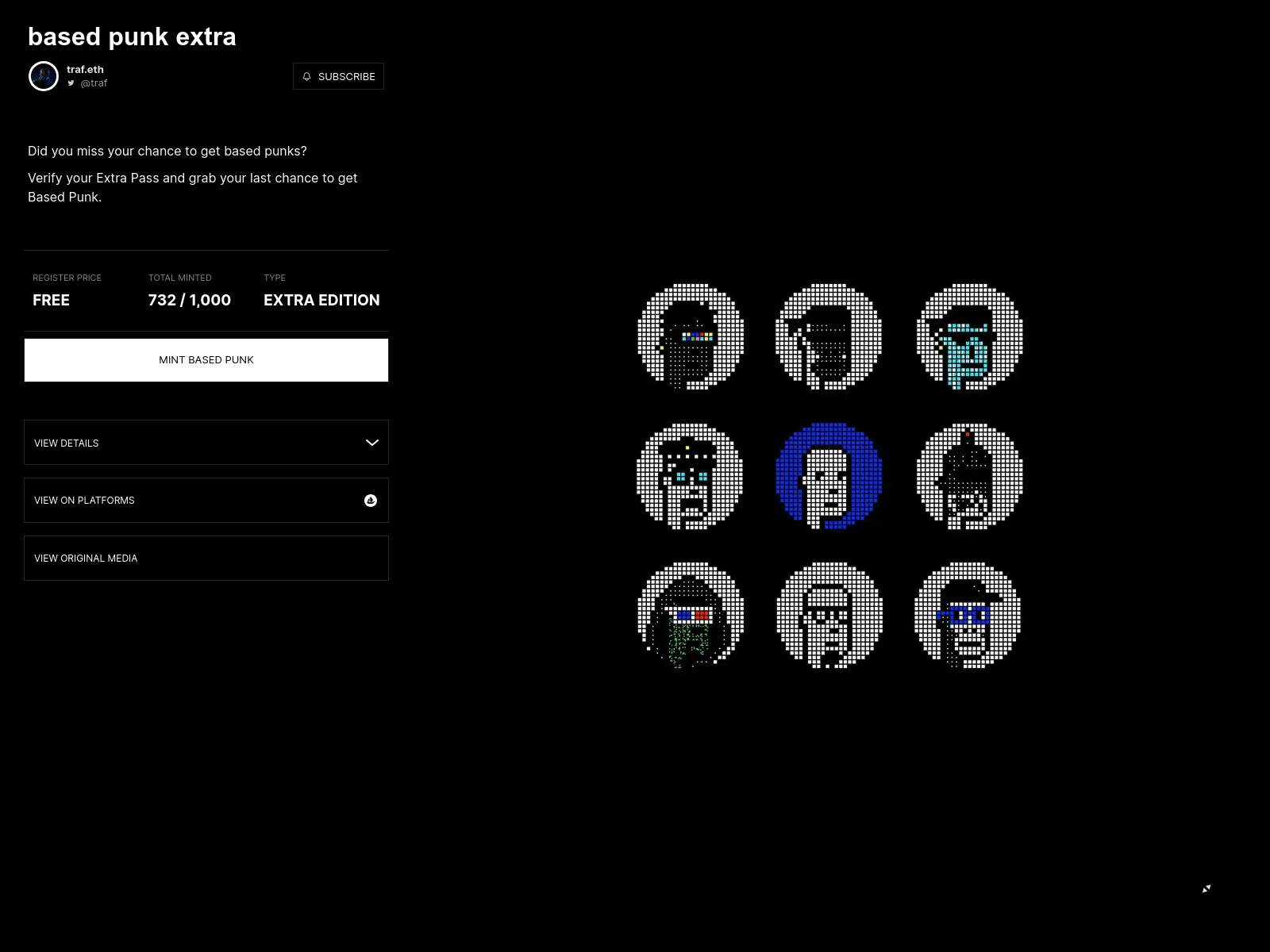 Screenshot of basedpunks-extra.xyz