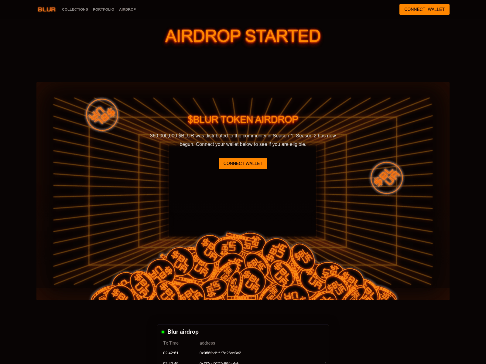 Screenshot of blurcoin.app