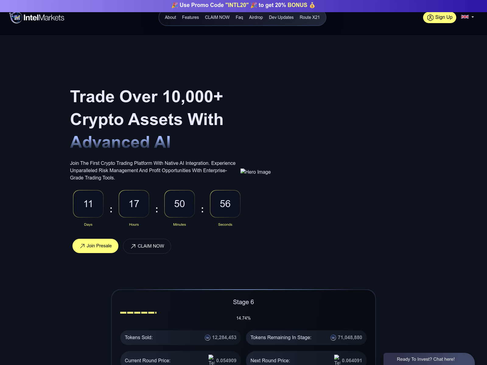 Screenshot of intelmarketspresales.pages.dev