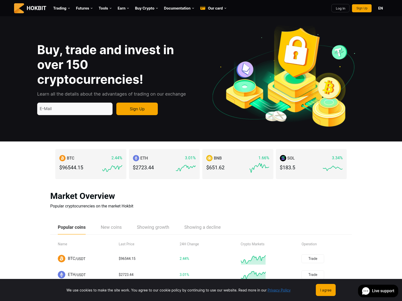 Screenshot of hokbit.com