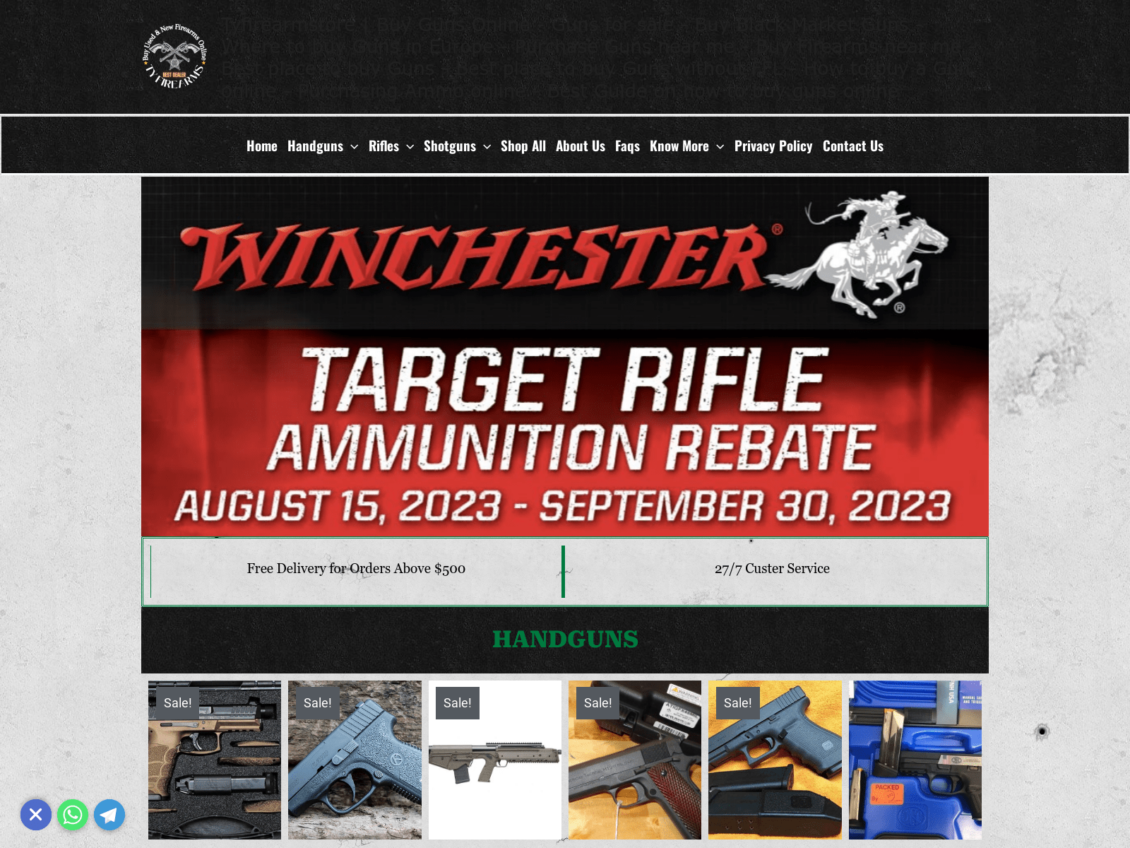 Screenshot of tyfirearmstore.com