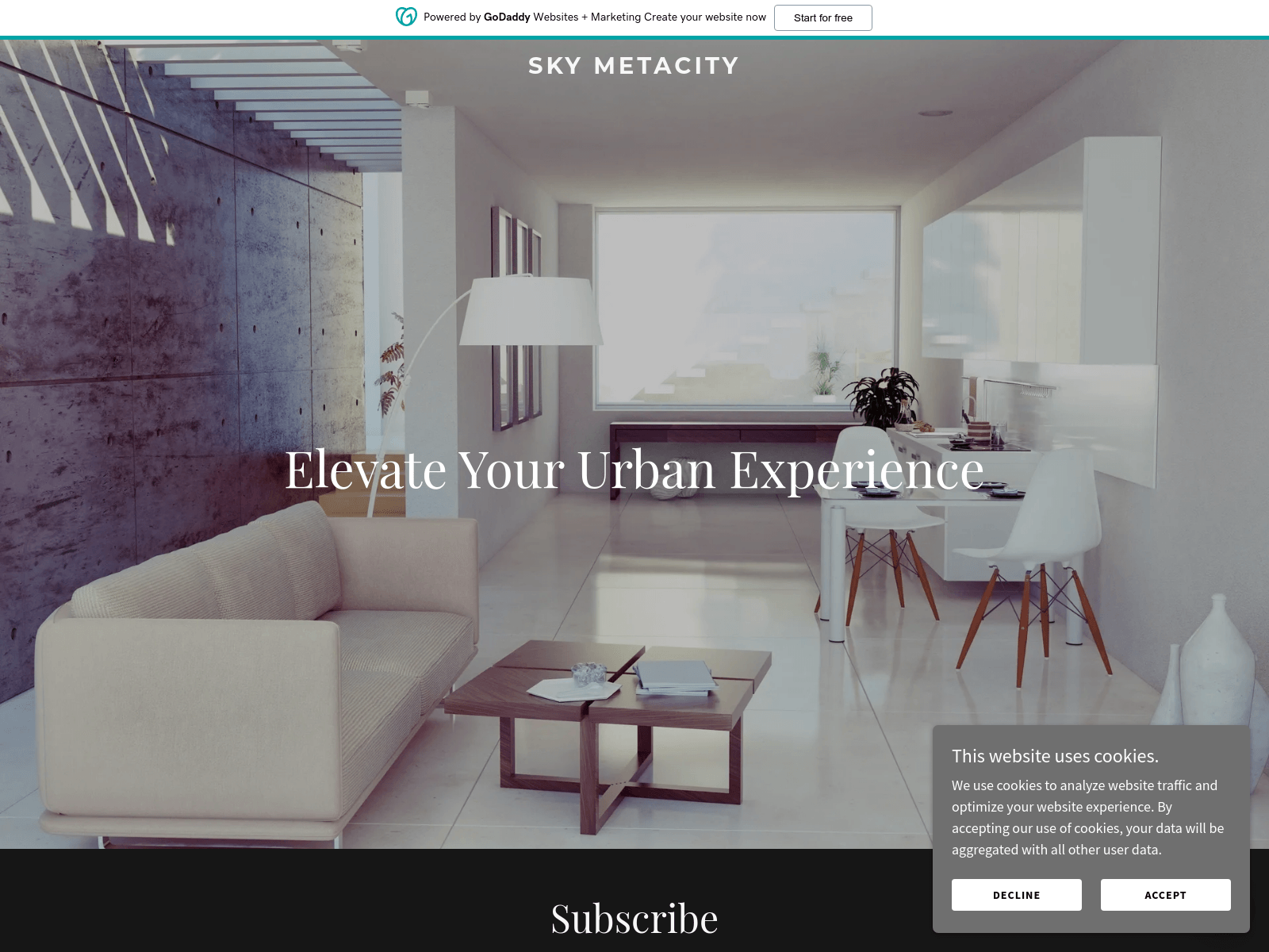 Знімок екрана skymetacity.com