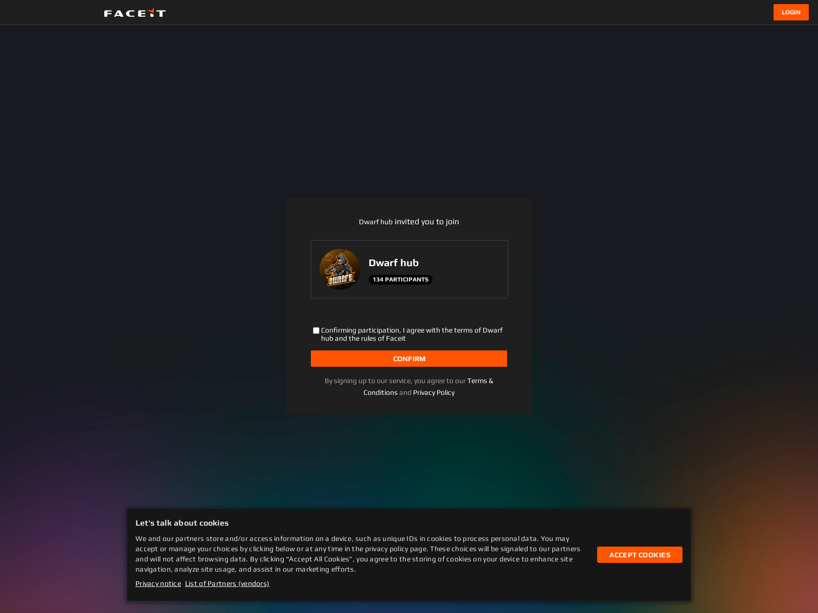 Screenshot of faceit.gameaccept.pro