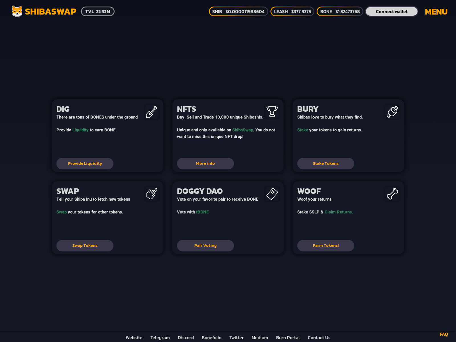 Screenshot of web3-shibaswap.xyz