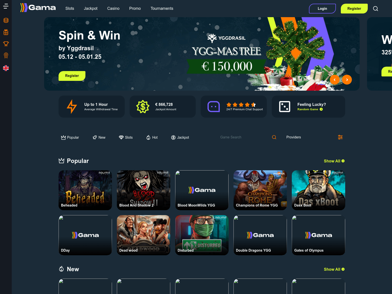 Screenshot of api.gamacasino225.com