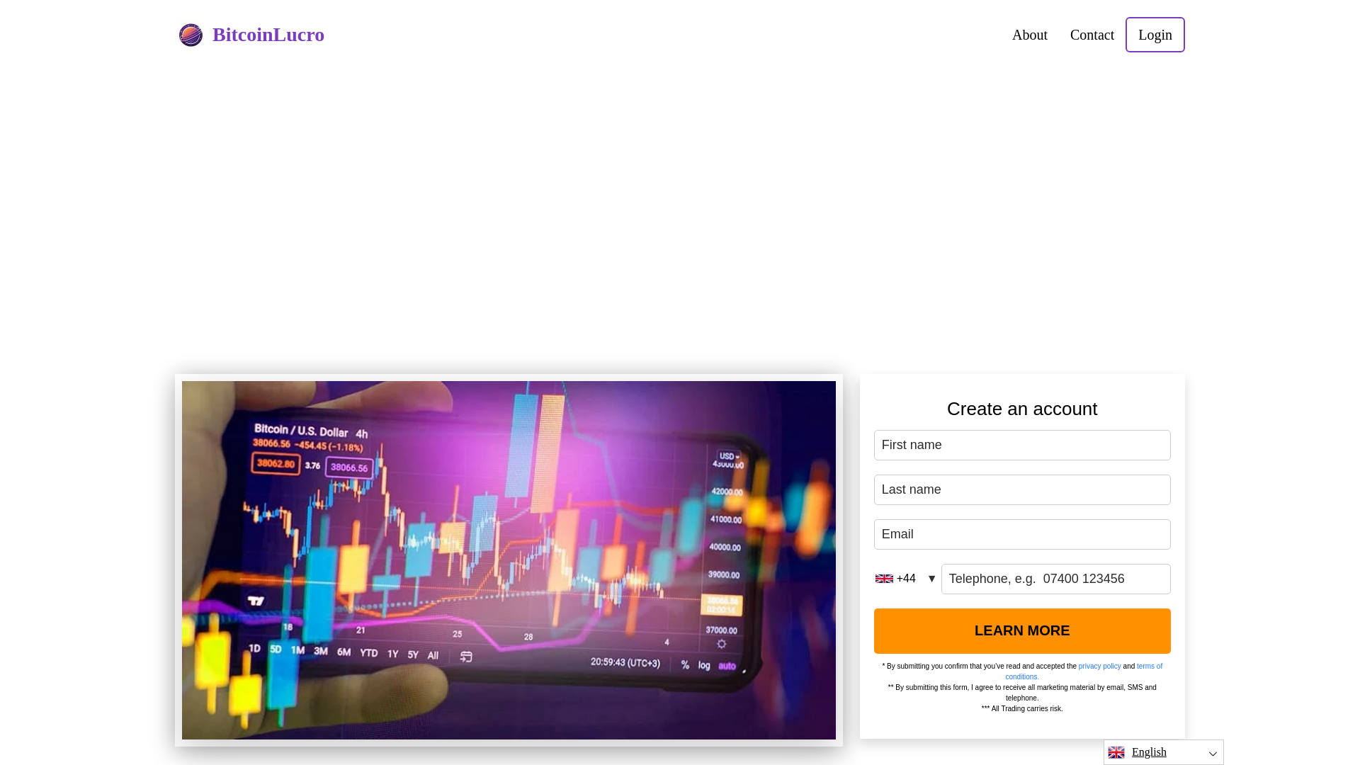 Screenshot von bitcoinlucro.io