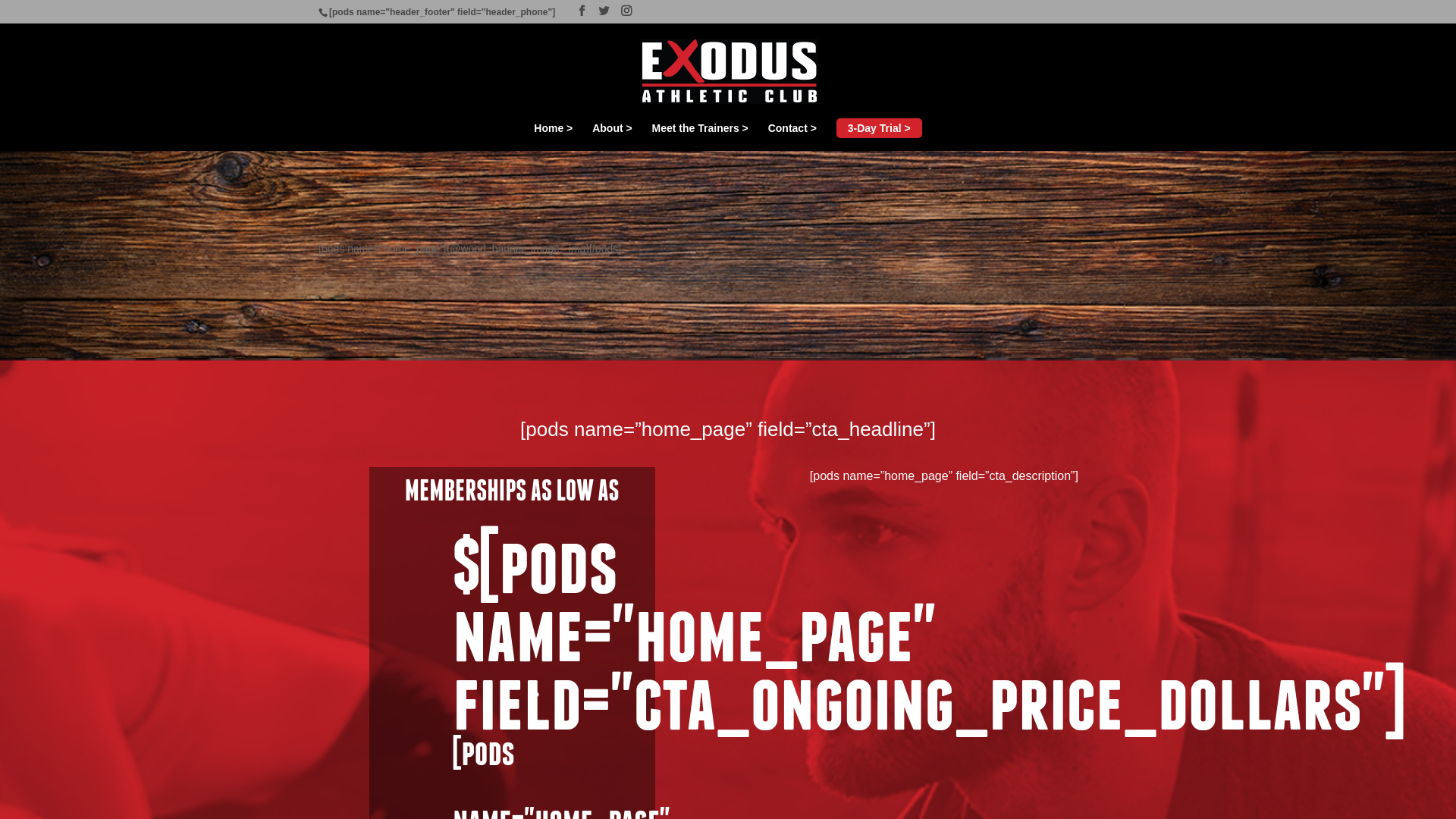 Screenshot von exodusathleticclub.com