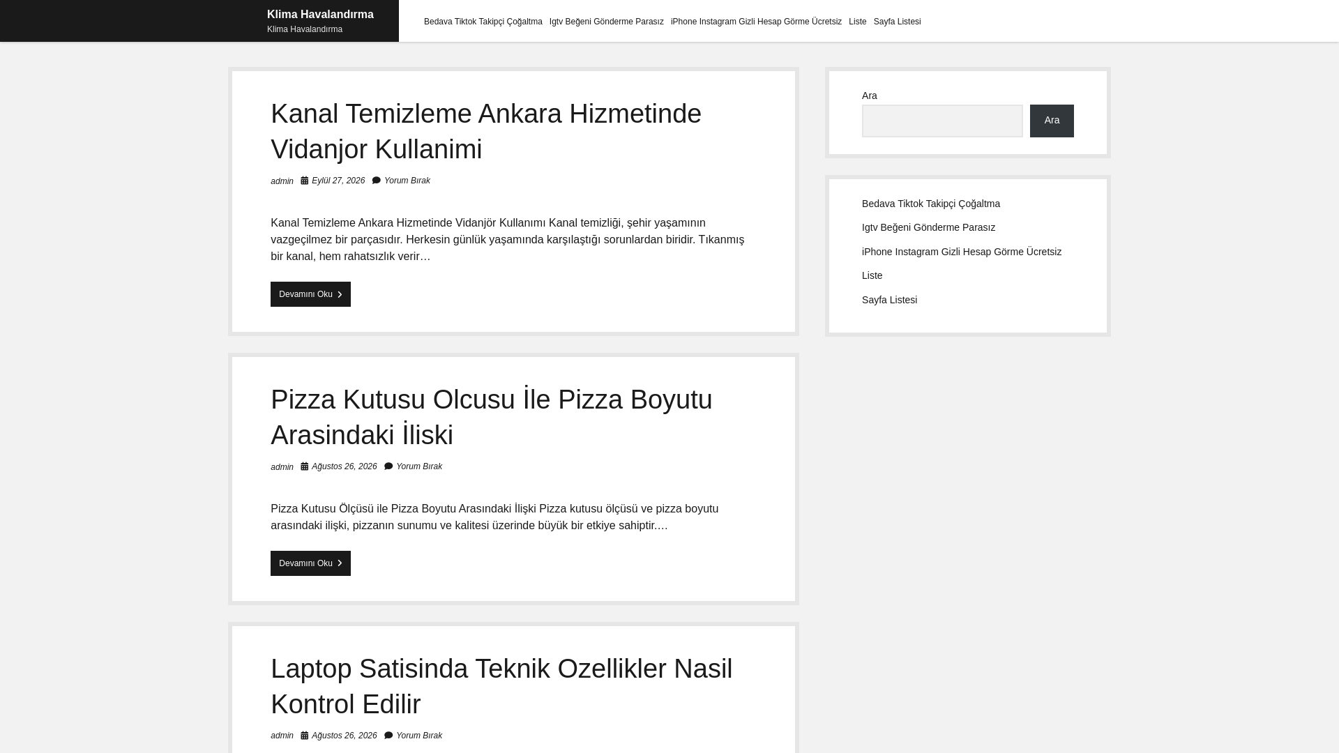 Screenshot of klimahavalandirma.com.tr