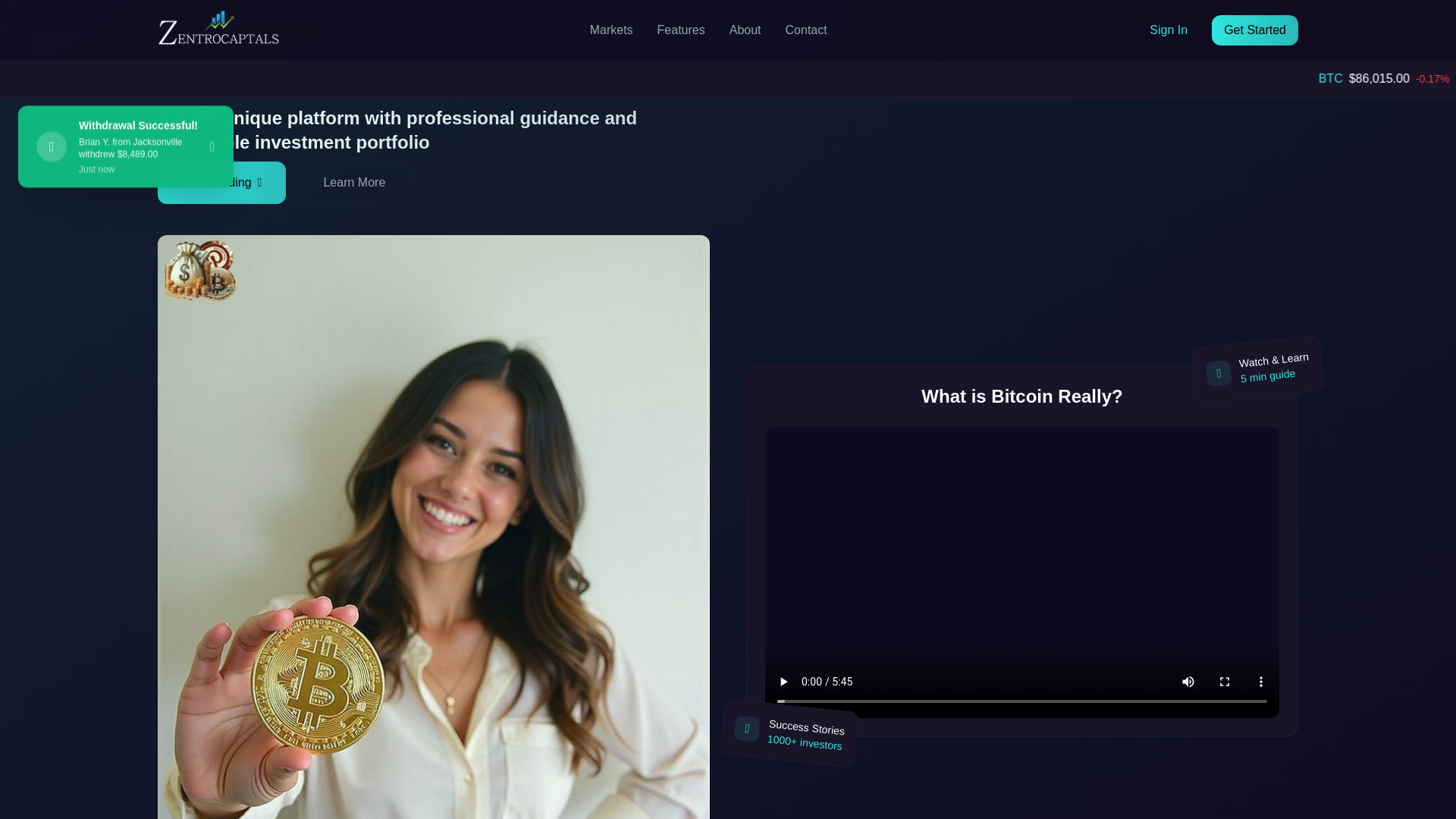 Screenshot of zentrocapitals.com