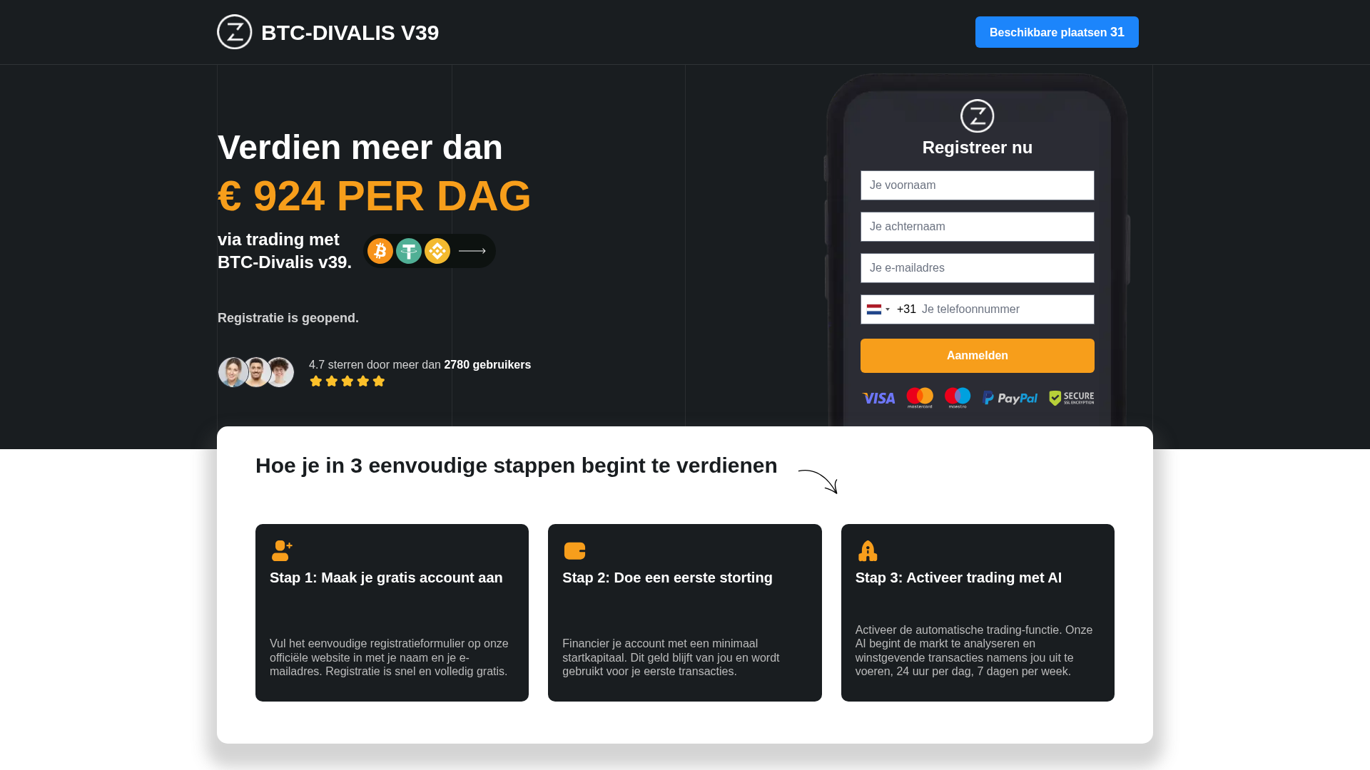 Screenshot of btcdivalisv39.com