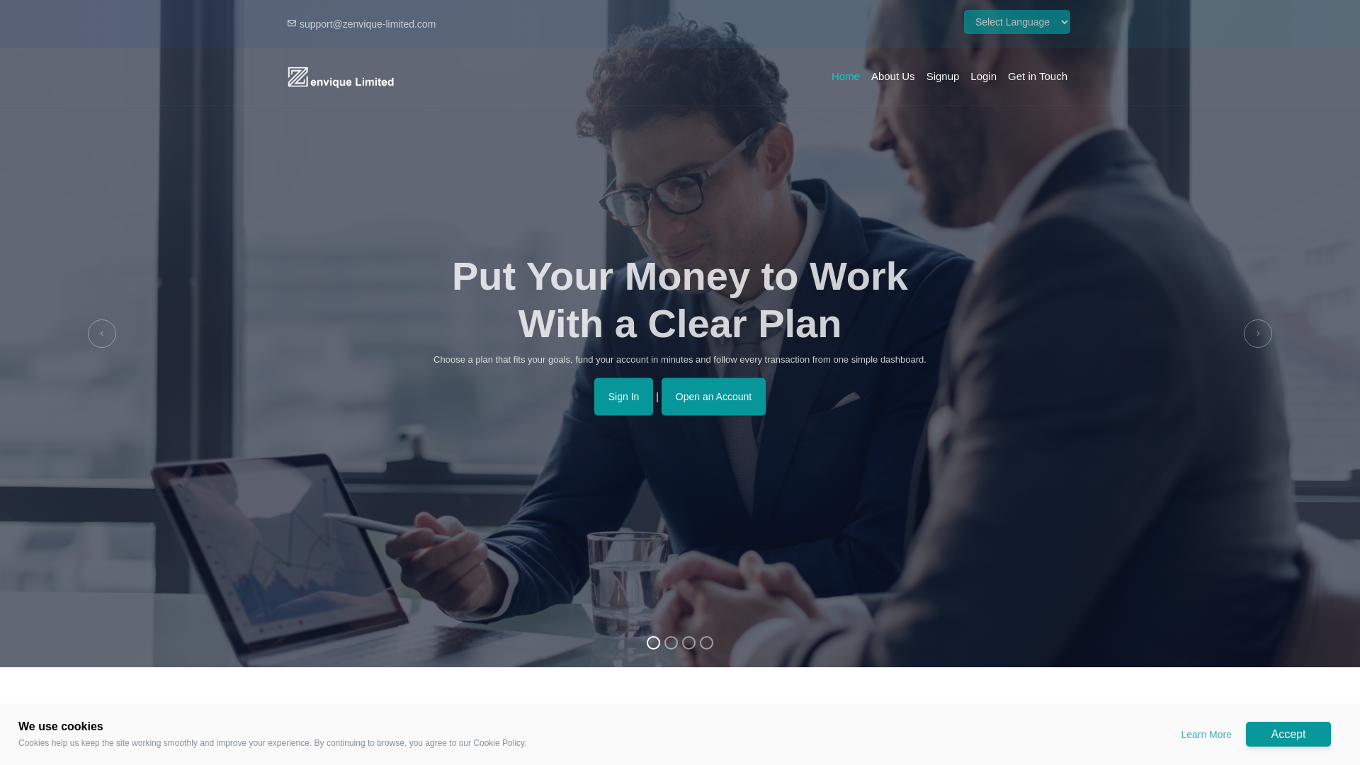 Снимок экрана zenvique-limited.com