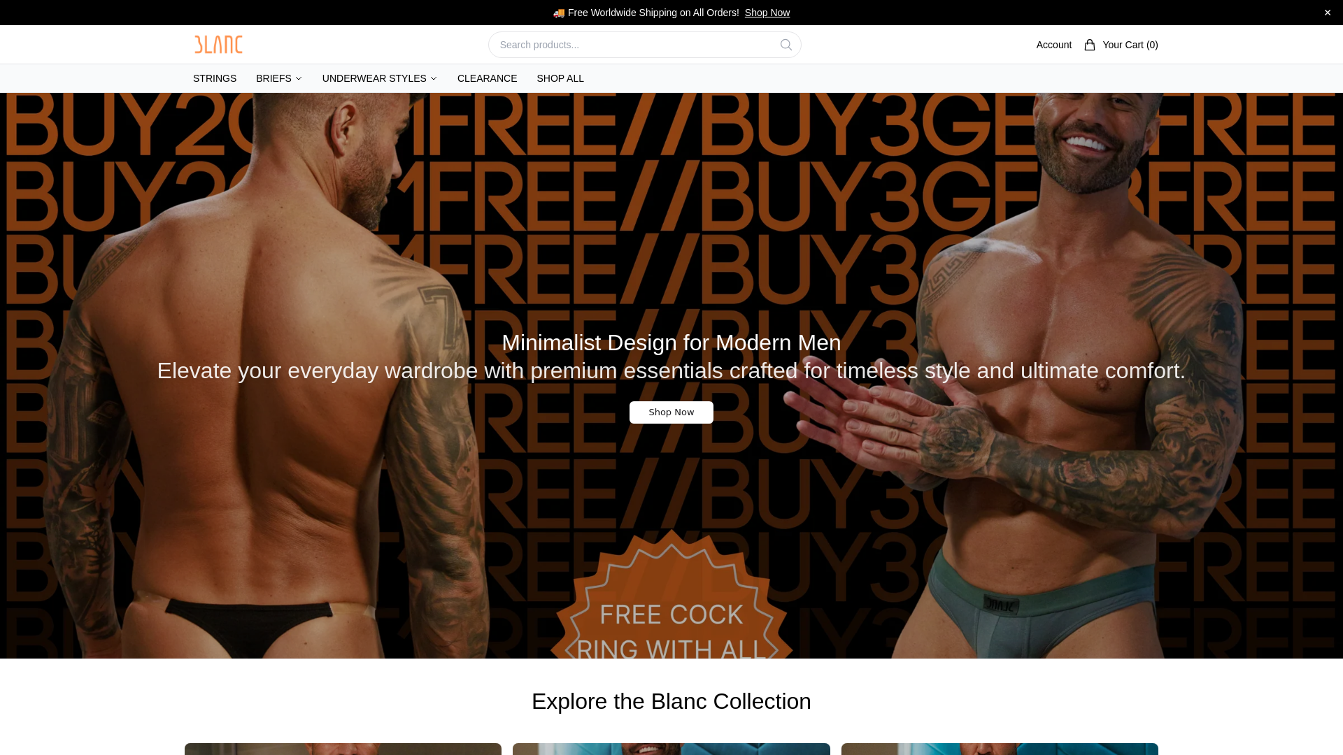 Screenshot of blancmenswearstudio.shop
