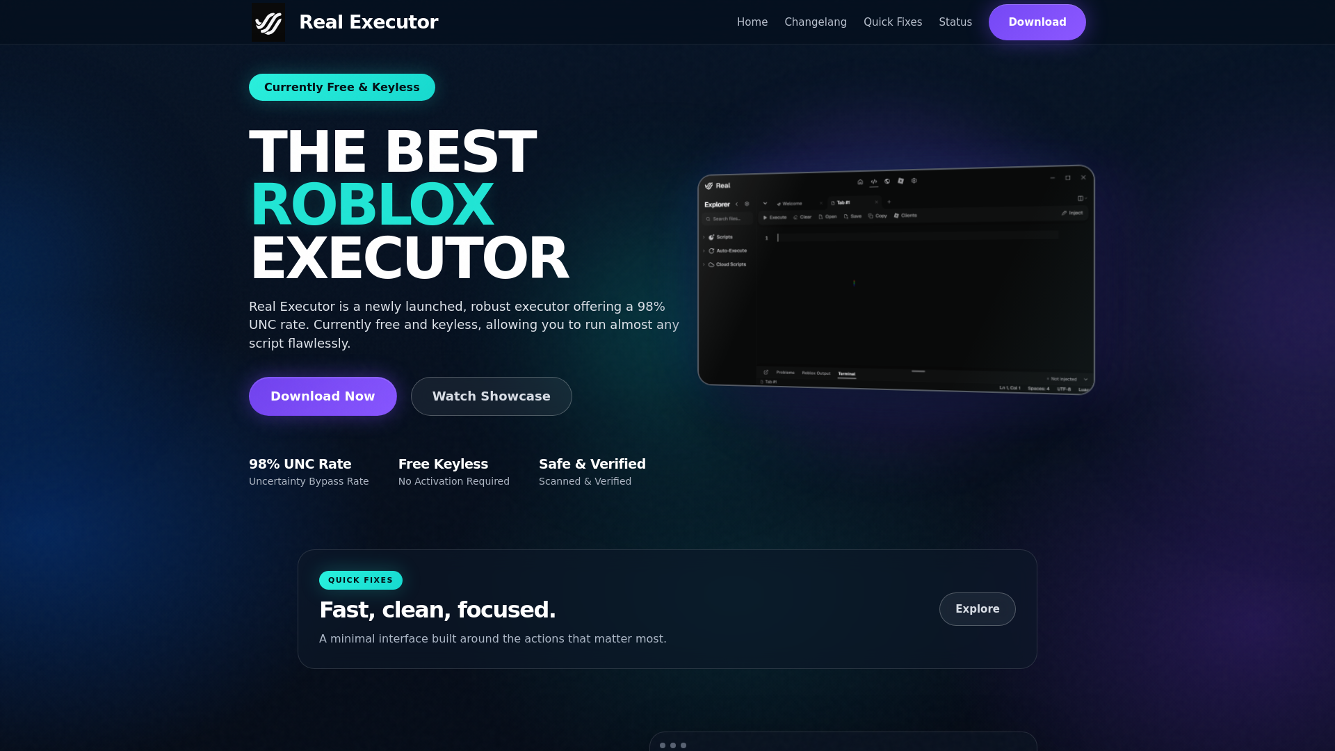 Screenshot of real-executor.github.io