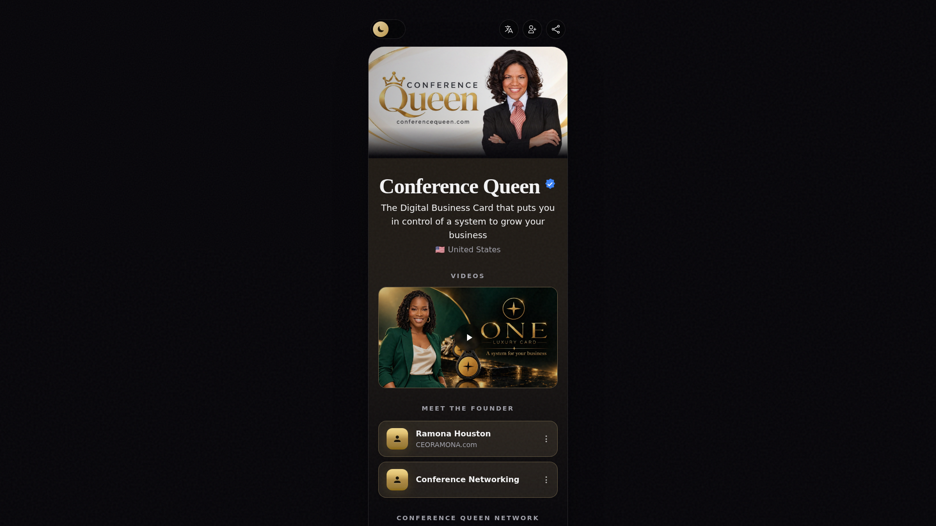 Screenshot di conferencequeen.com