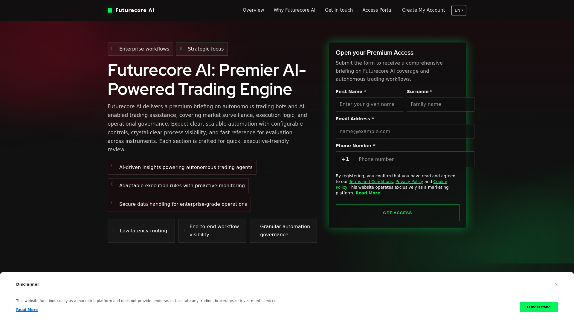 Screenshot of futurecoreai.click