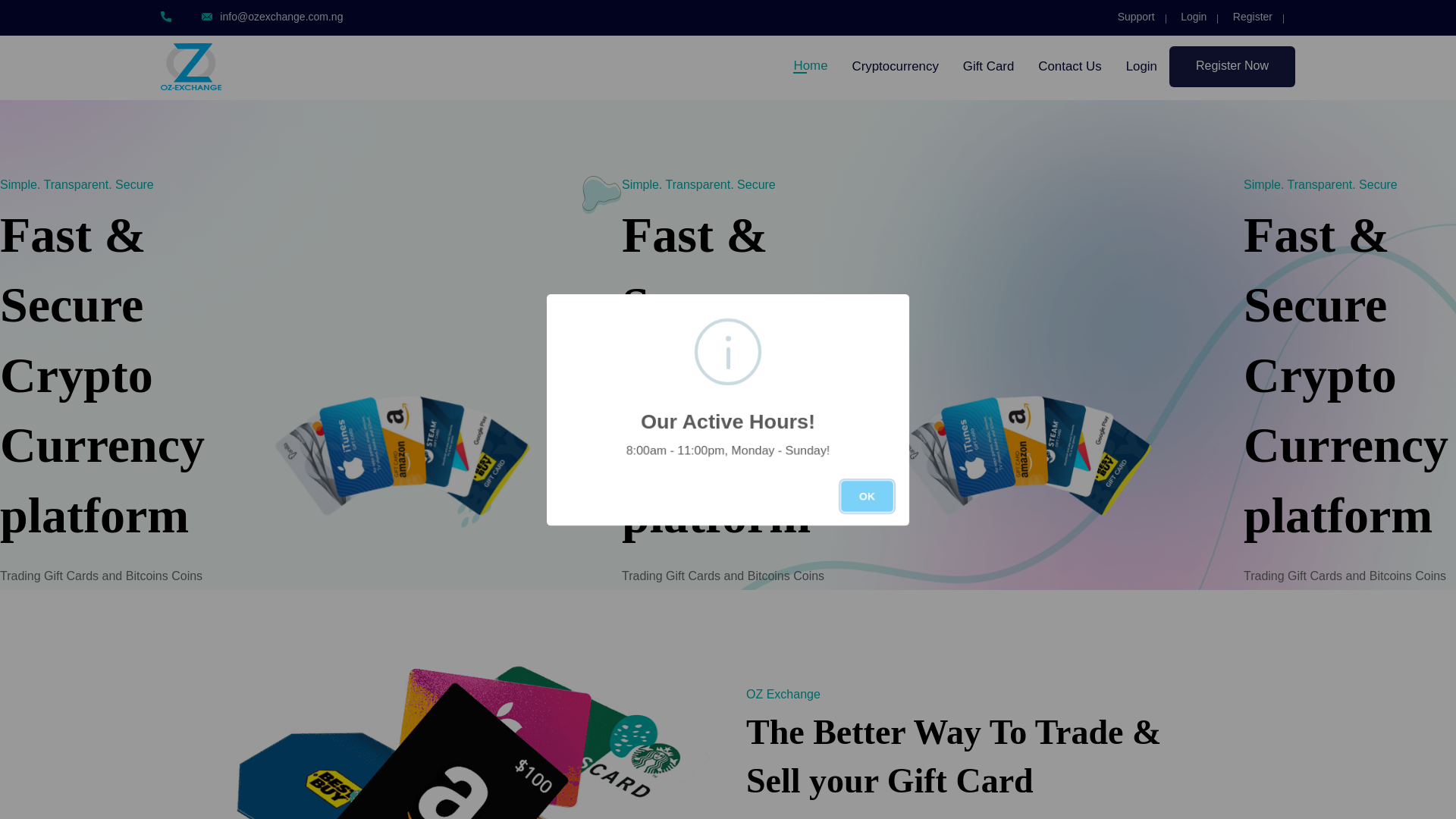 Screenshot of ozexchange.com.ng