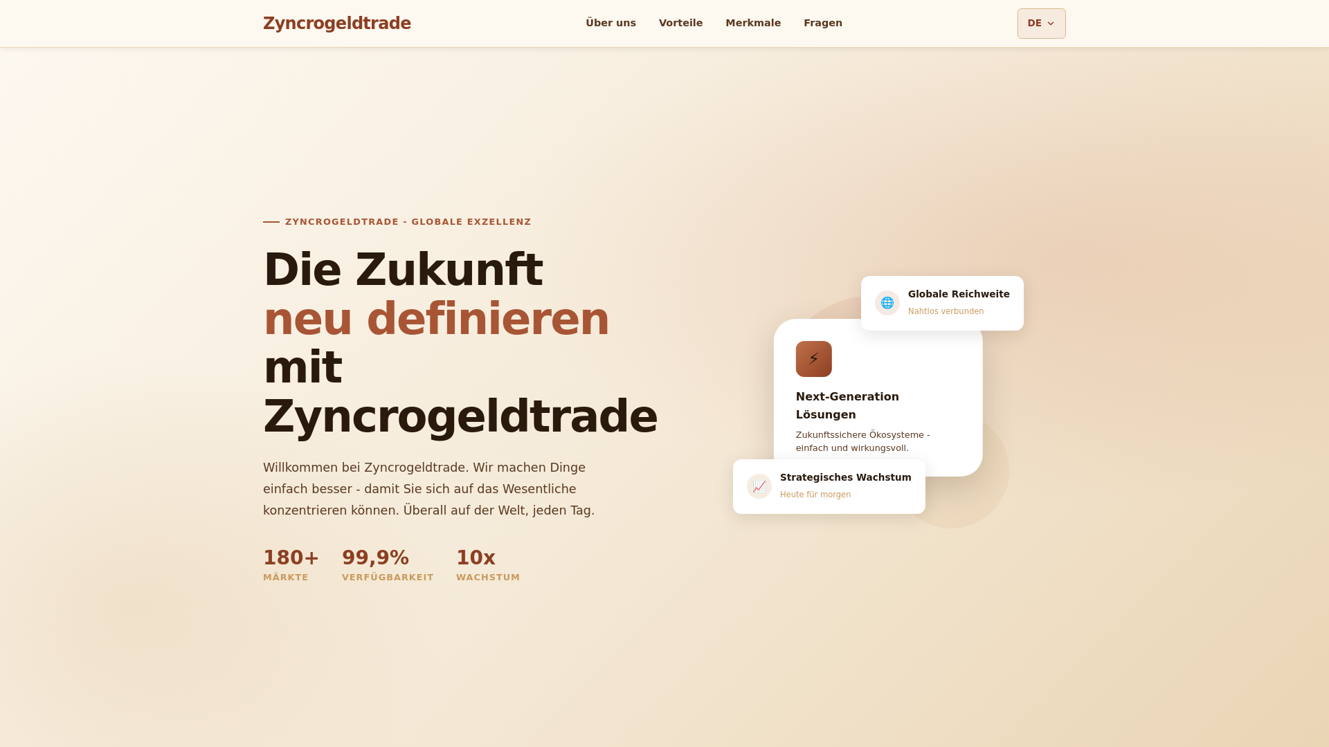 Screenshot of zyncrogeldtradetrade.de