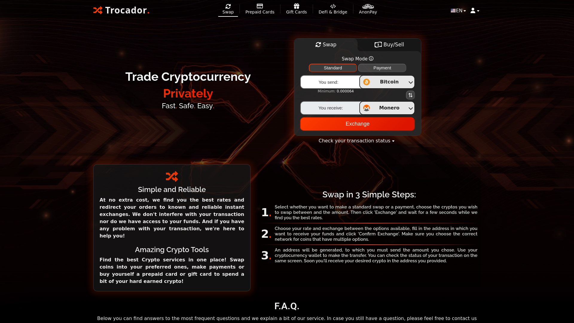 Tangkapan layar trocador-app.is