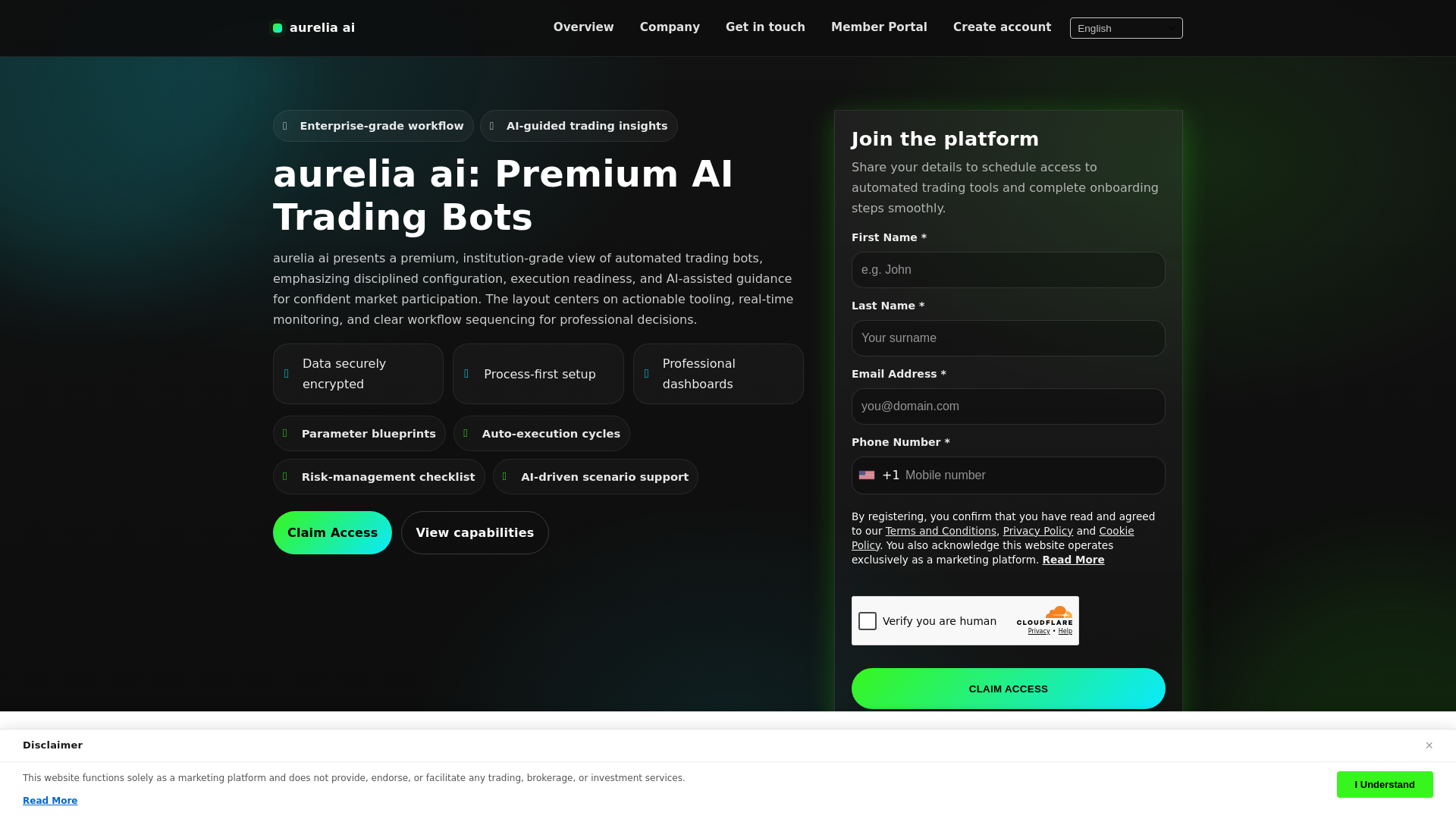 Screenshot of aurelia-ai.pro