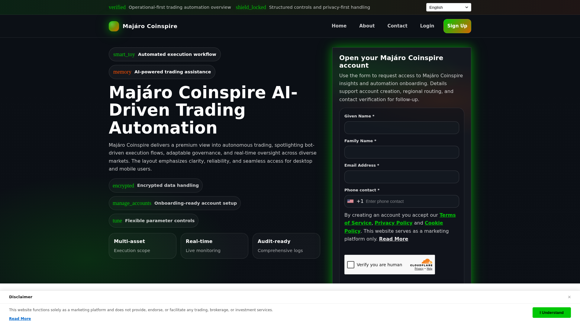 Stored capture of majaro-coinspire-software.com