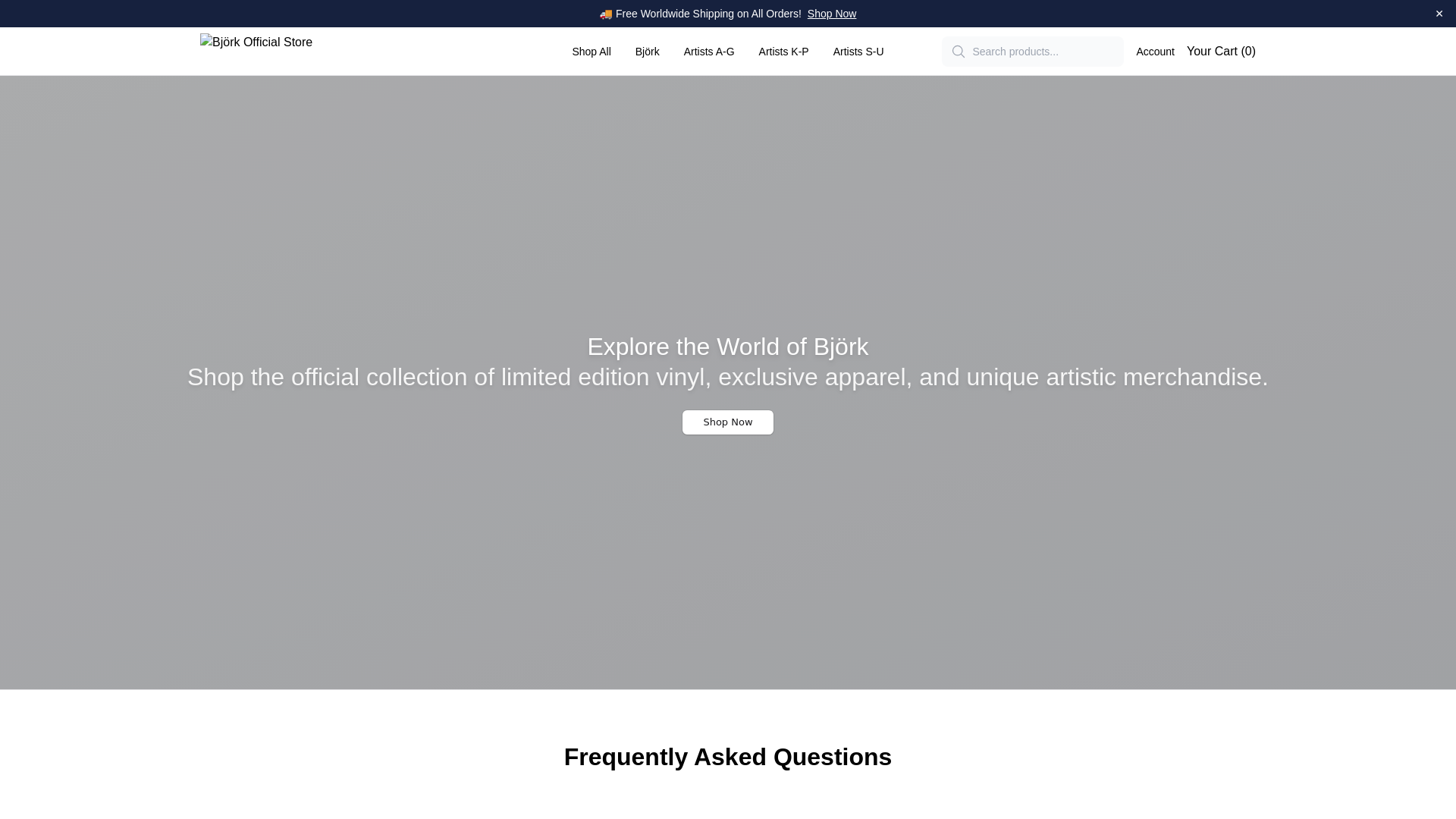 Screenshot of bjorkstore.shop