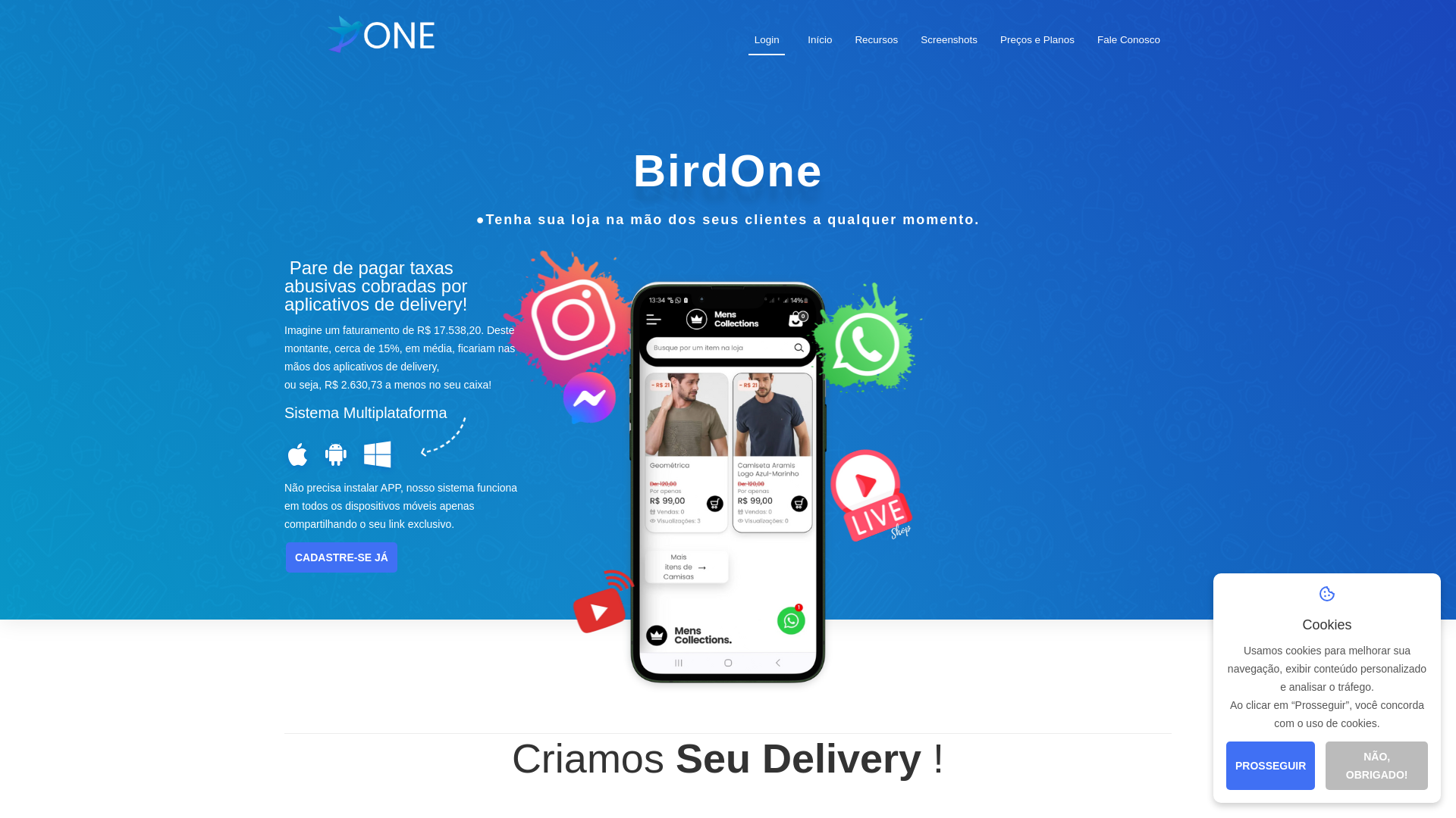 Captura de tela de birdone.com.br