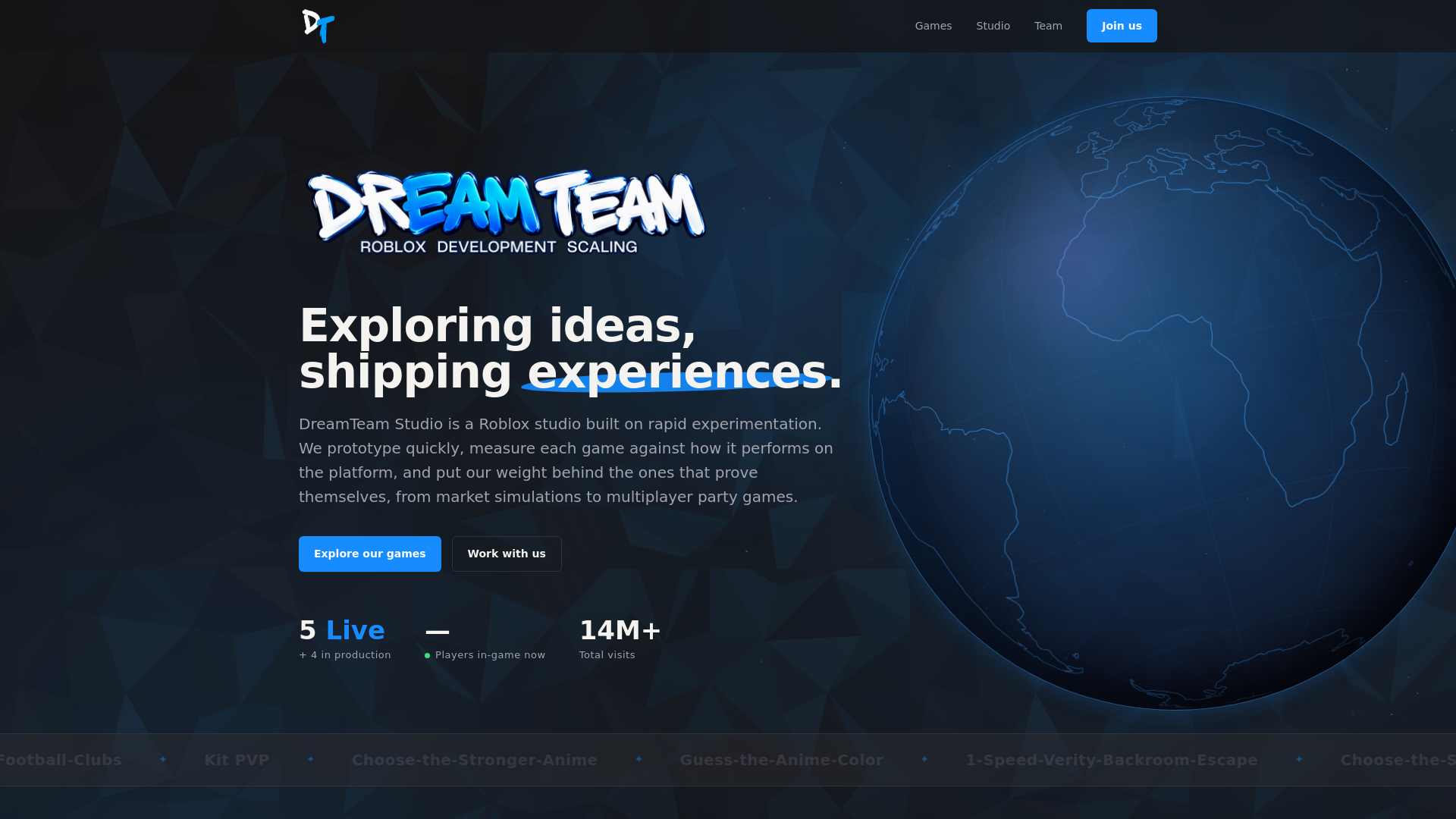 Снимок экрана dreamteamworks.com