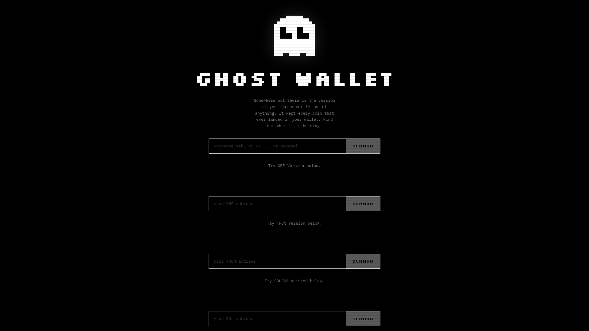 Снимок экрана ghost-wallets.xyz