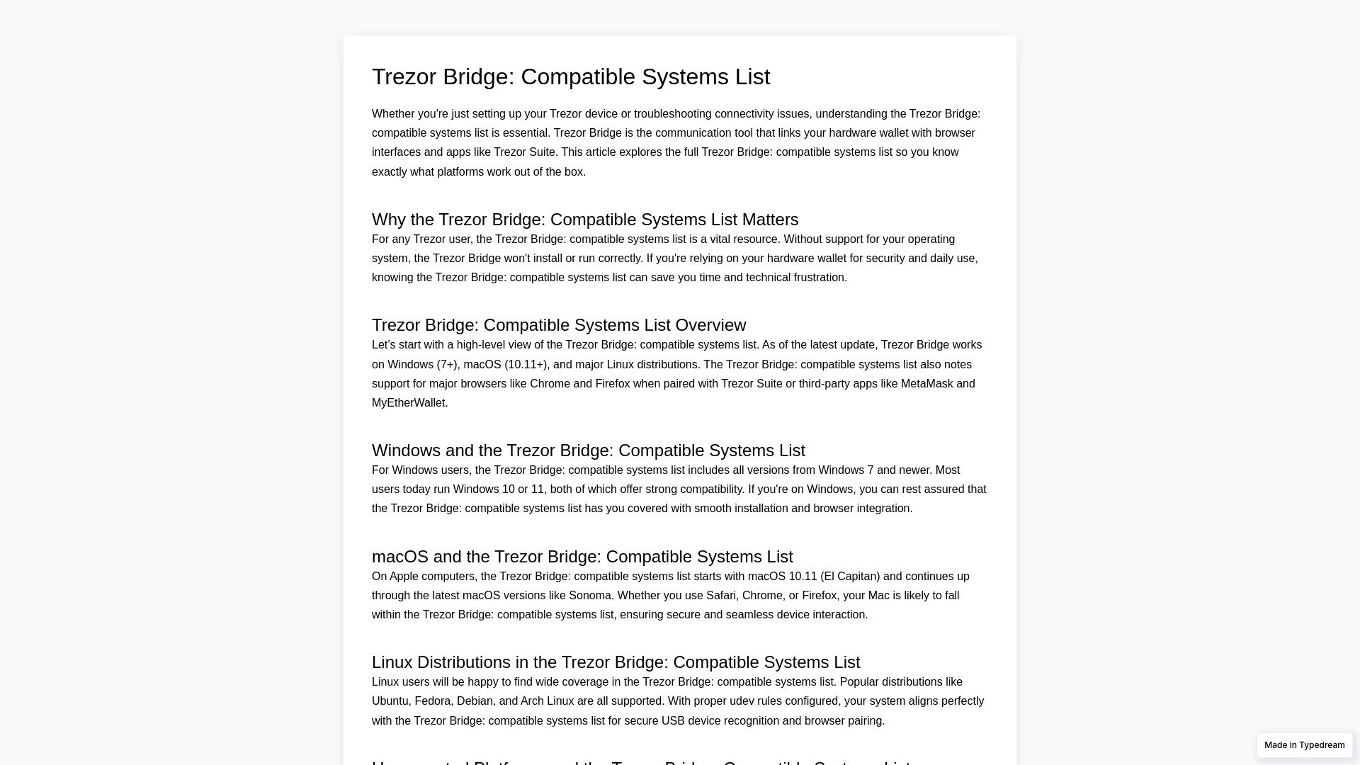 Screenshot of web-trezor--bridge.typedream.app