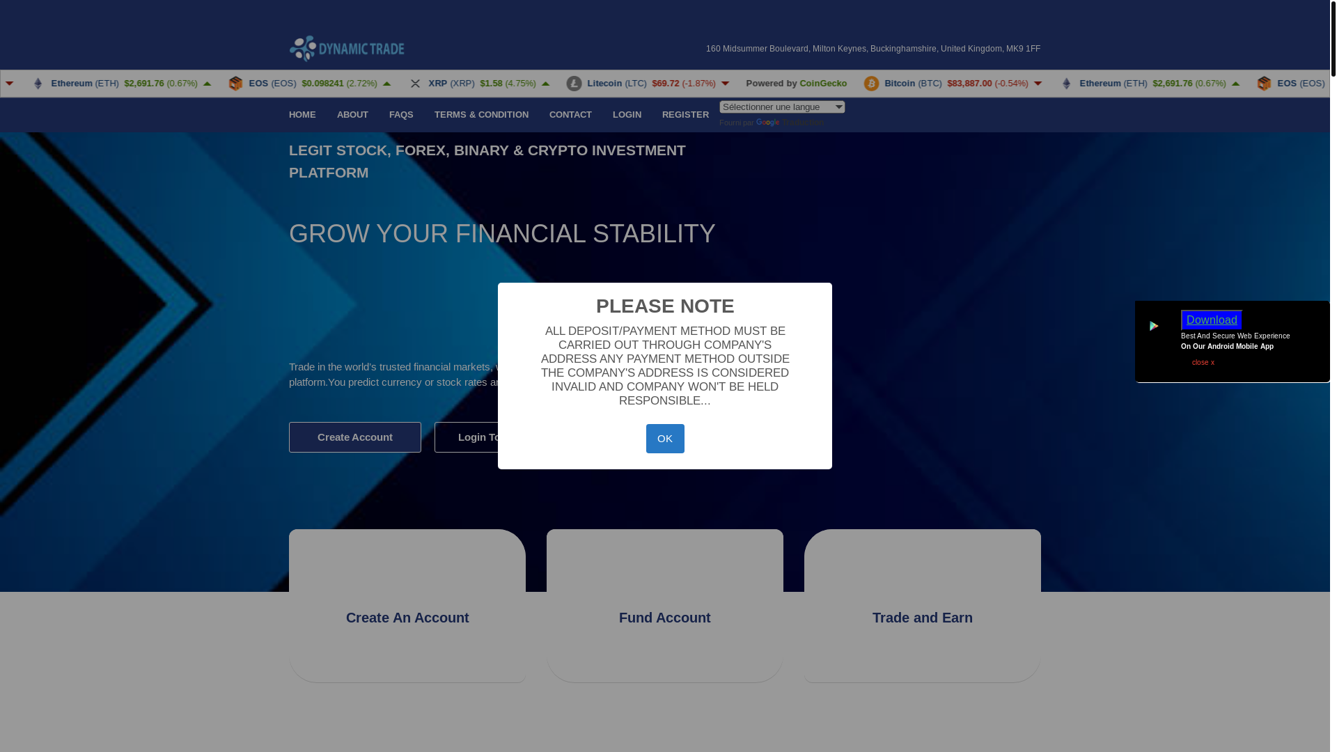 Screenshot of optimal-trader.net