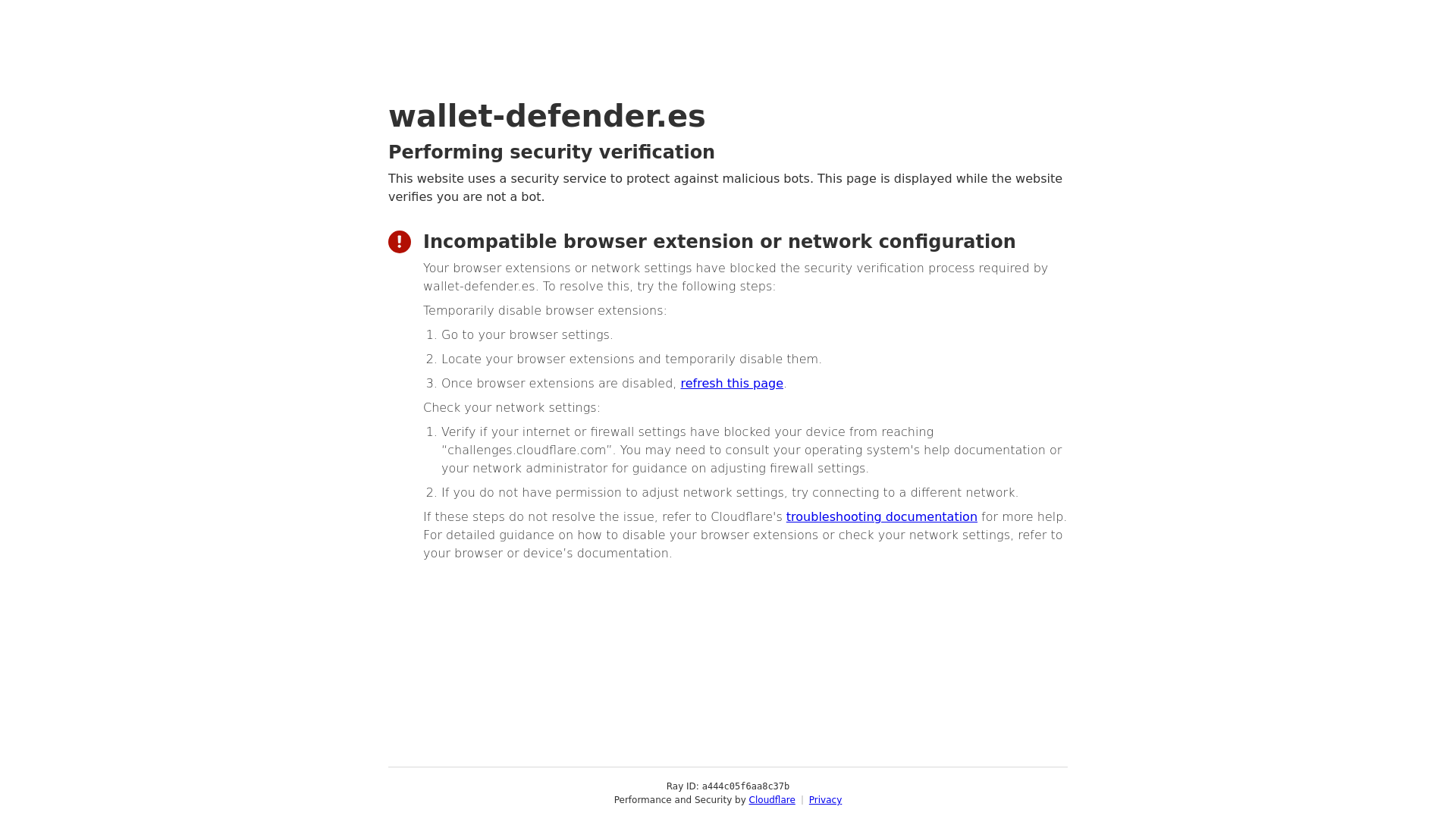 Screenshot of wallet-defender.es