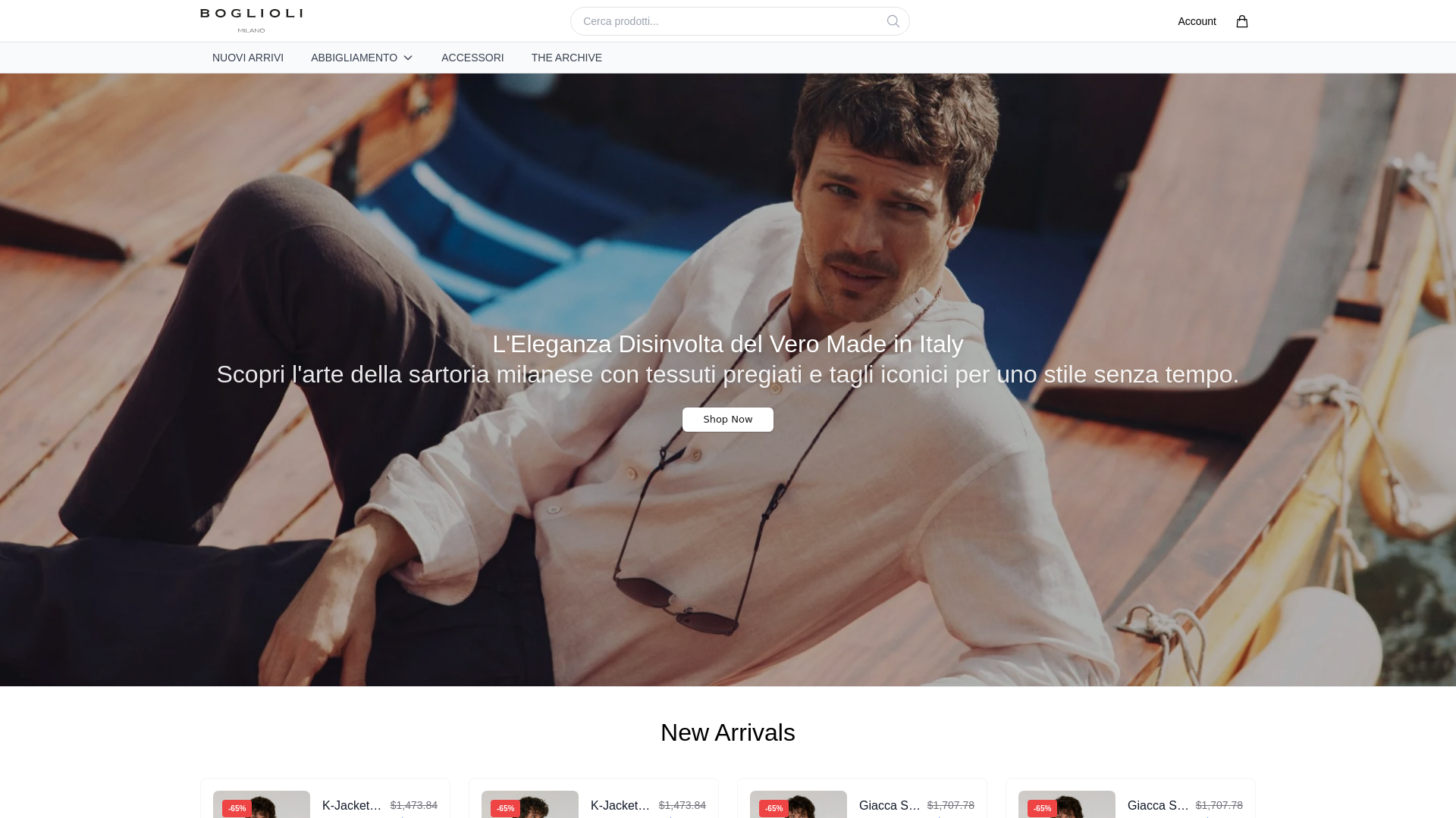 Screenshot of bogliolimilanoshop.shop