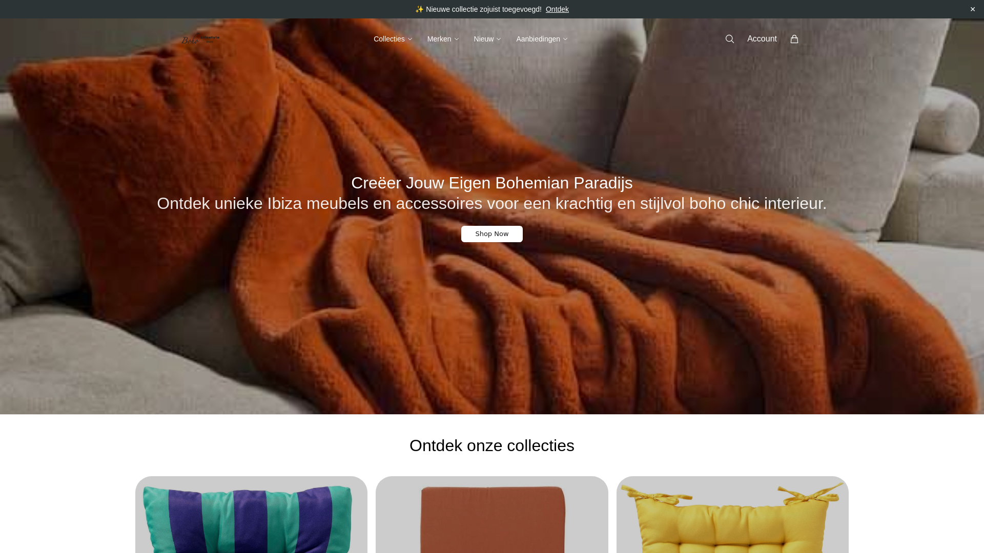 Screenshot of boholifestylestoreonline.shop