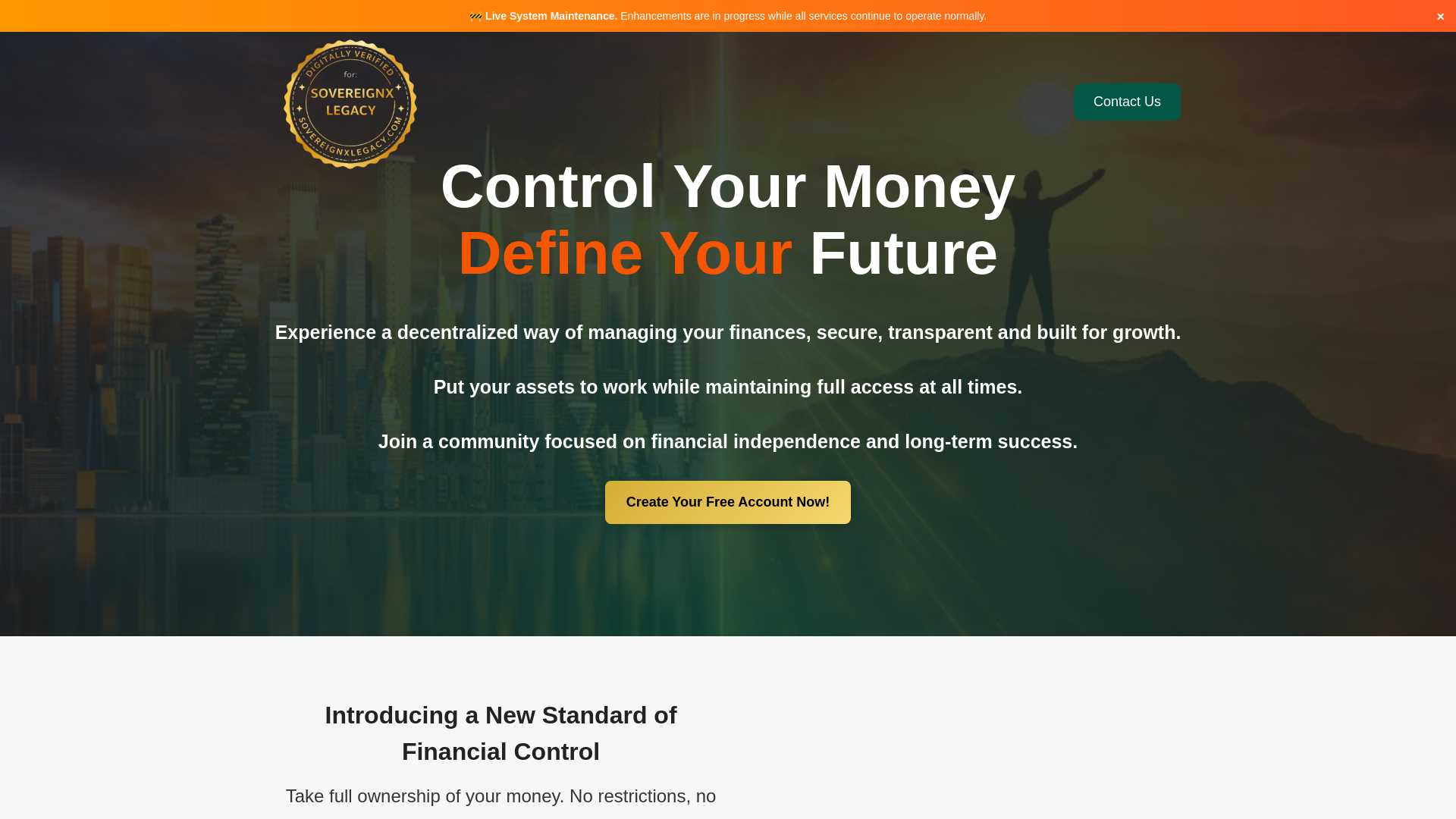 Screenshot of sovereignchainnetwork.com