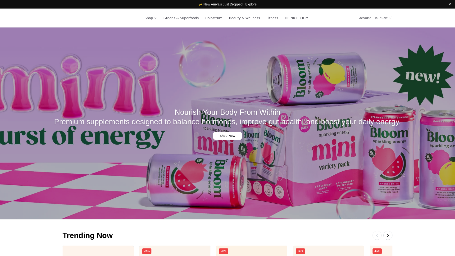 Screenshot of bloomnutritionhq.shop