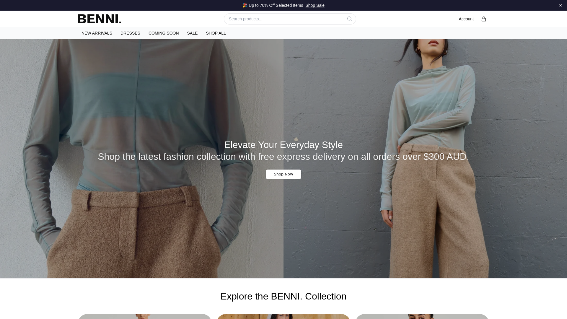 Screenshot of bennitrends.shop
