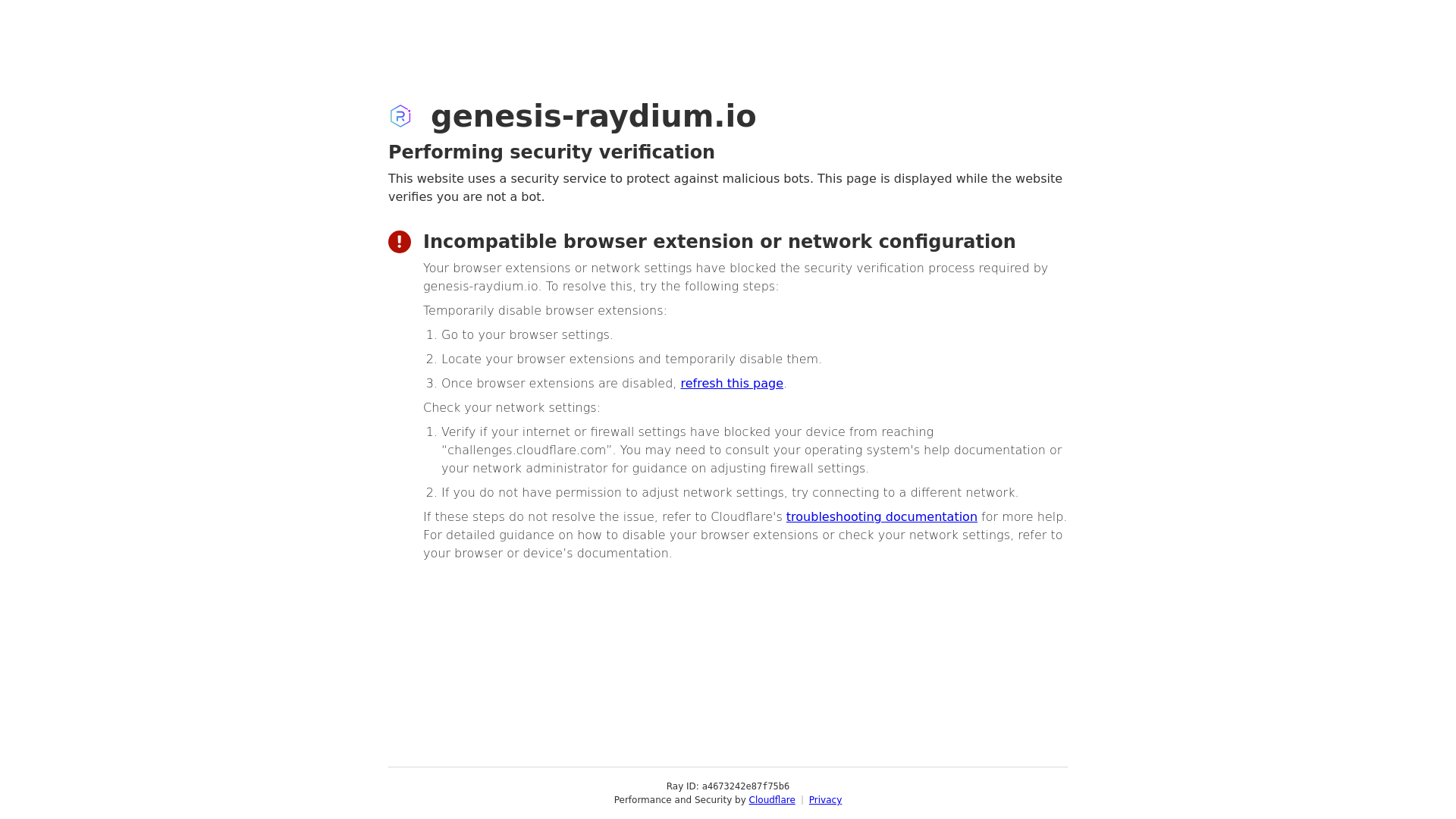 Screenshot of genesis-raydium.io